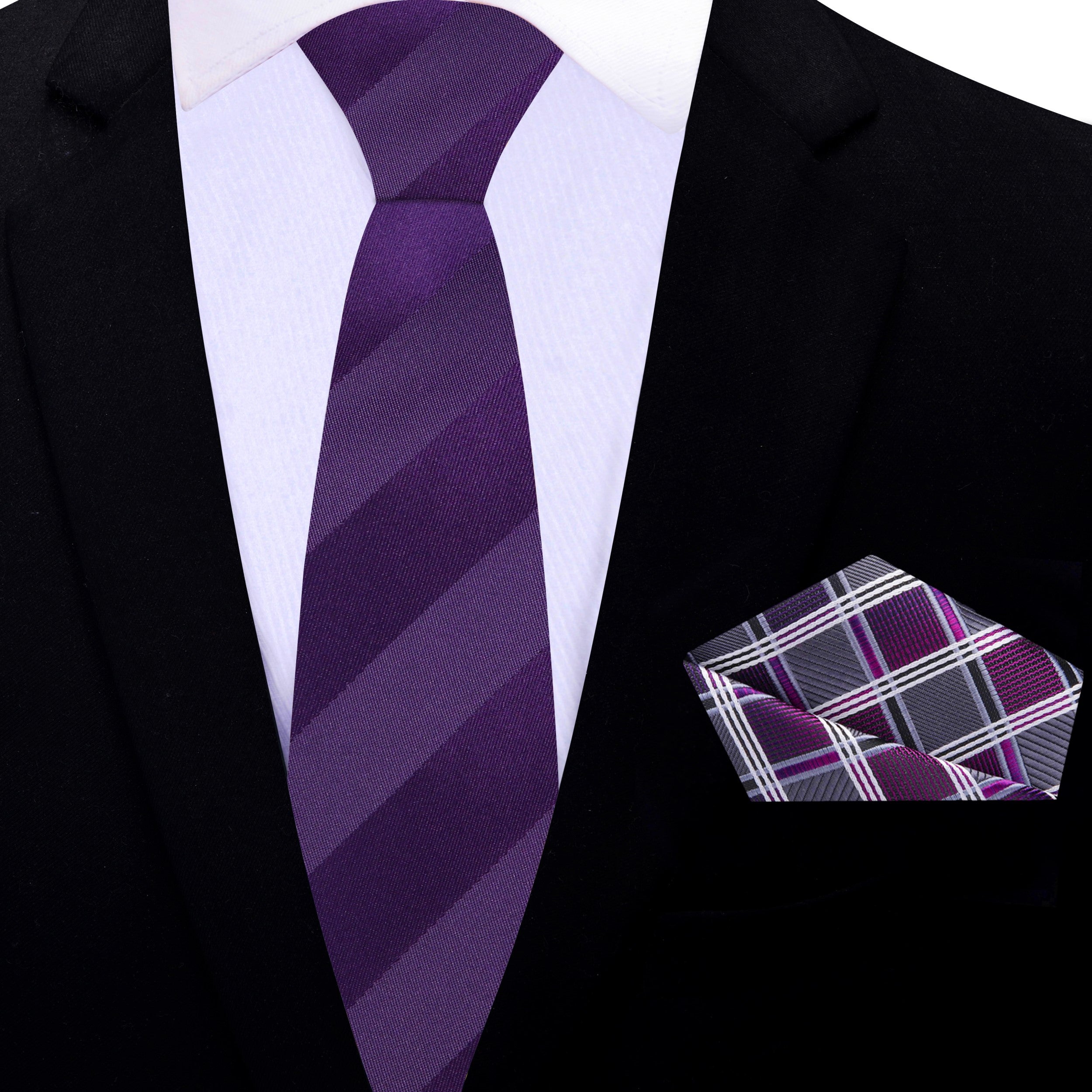 Model wearing the regal purple tie for business meetings and celebrations