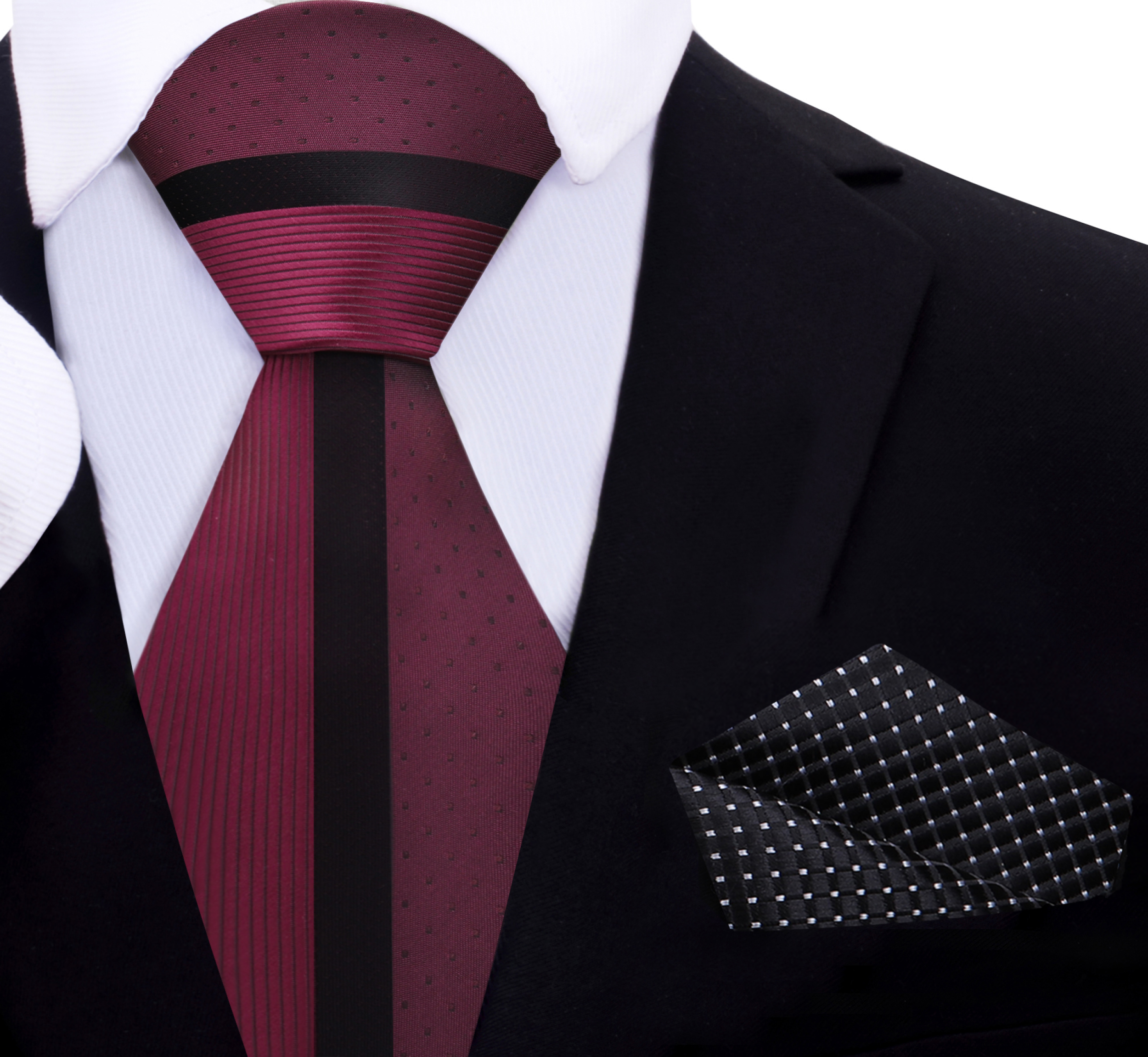 Man wearing a modern striped necktie for weddings paired with a white dress shirt