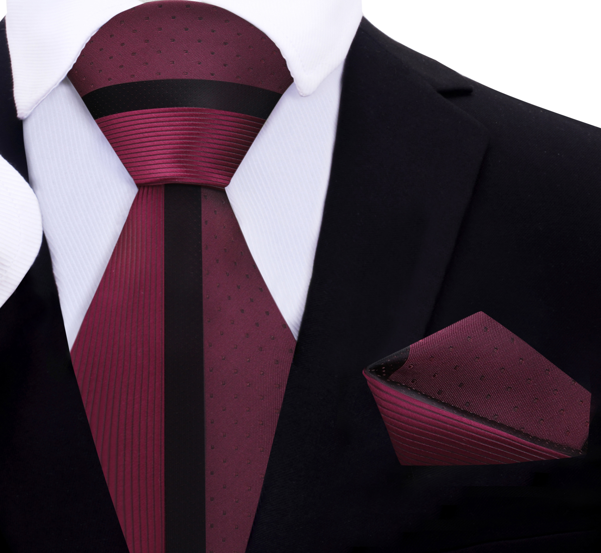 Man wearing a modern striped necktie for weddings paired with a white dress shirt