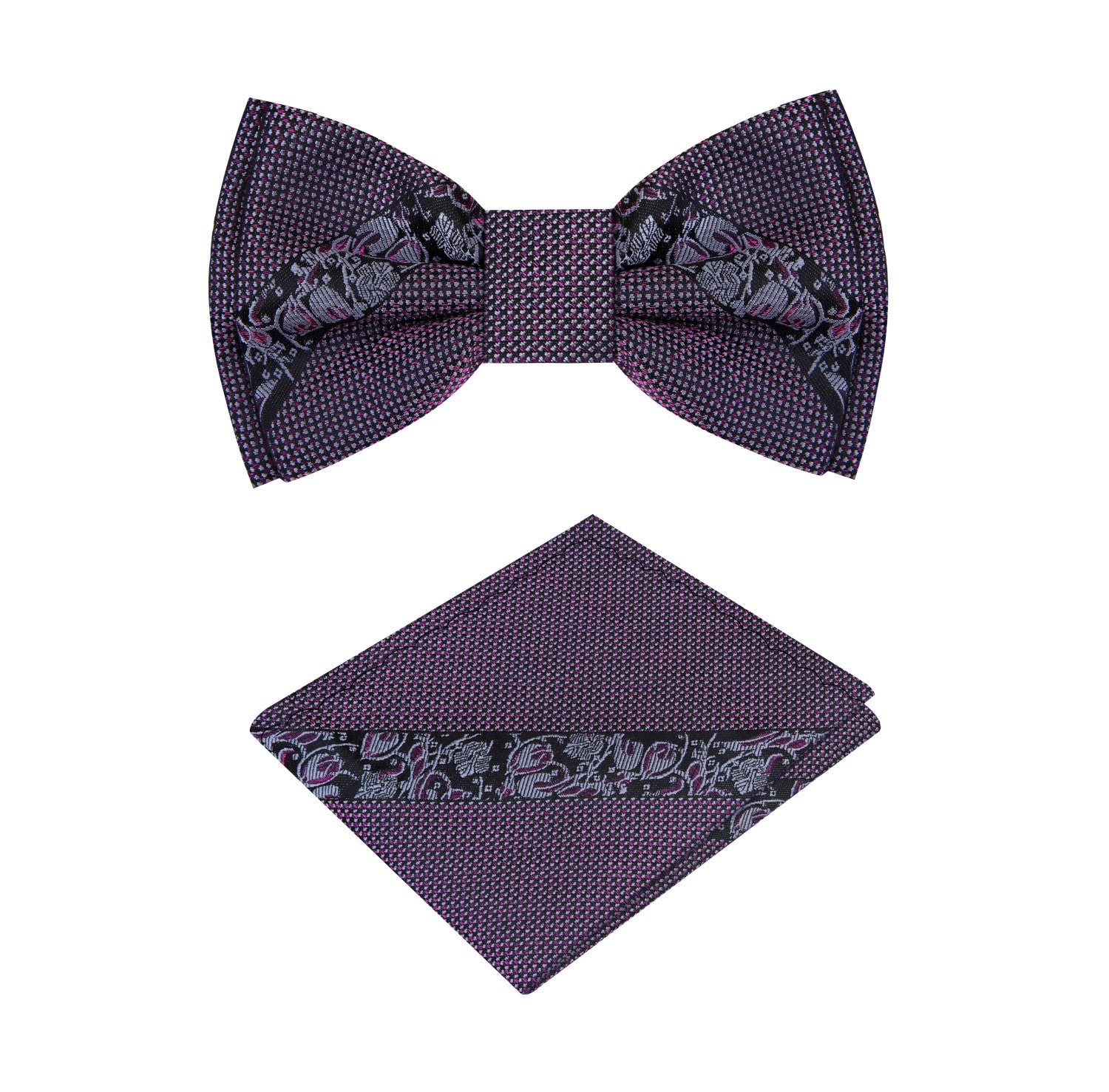 Close-up of the designer bow tie set for kids ages 0-11, highlighting fabric texture and tie shape