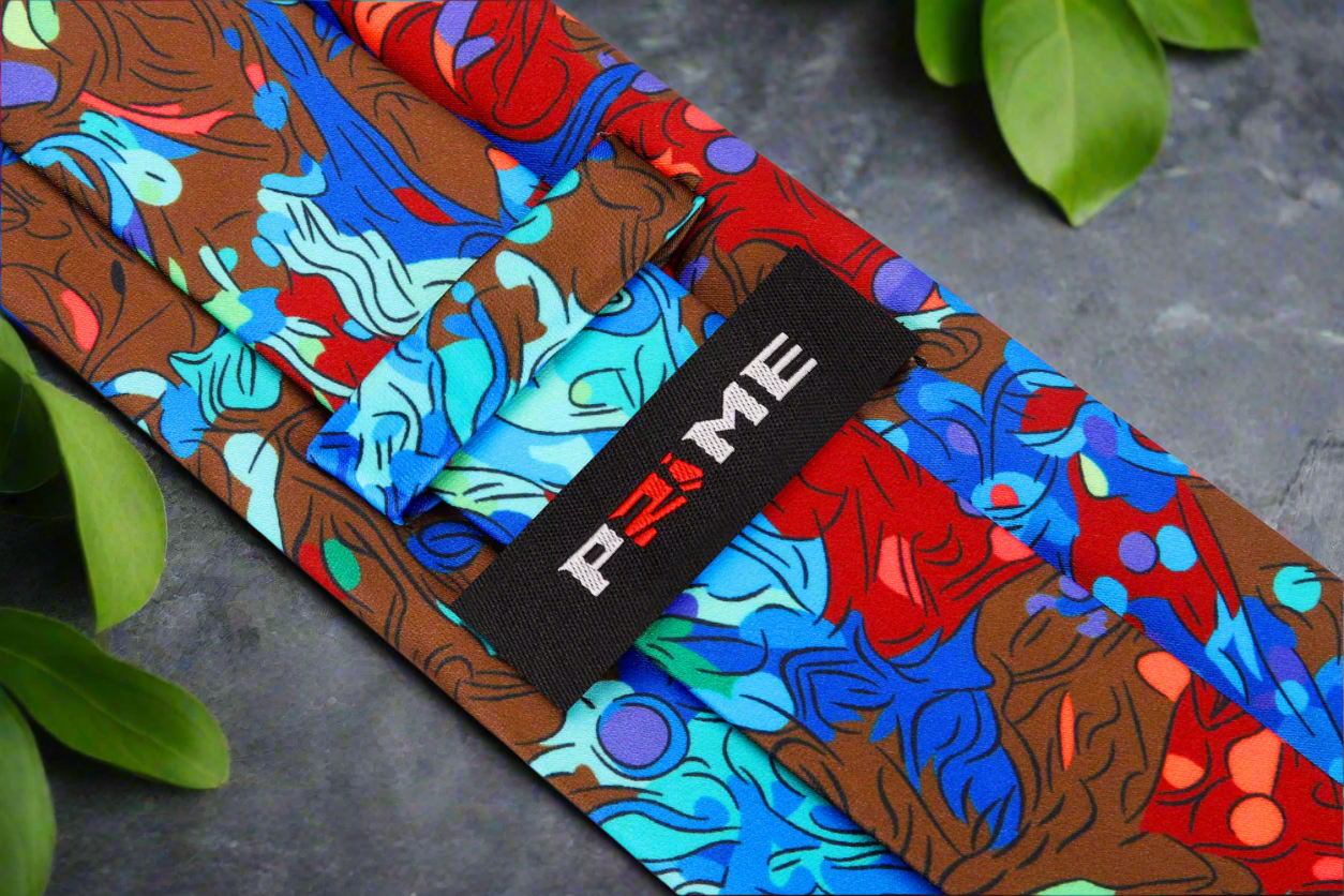Silk necktie styled with a navy suit, perfect for outdoor weddings or creative professional settings