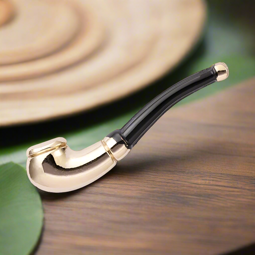 Close-up view of the Arrow-Themed Premium Tie Bar in gold, showcasing its intricate design and shine.