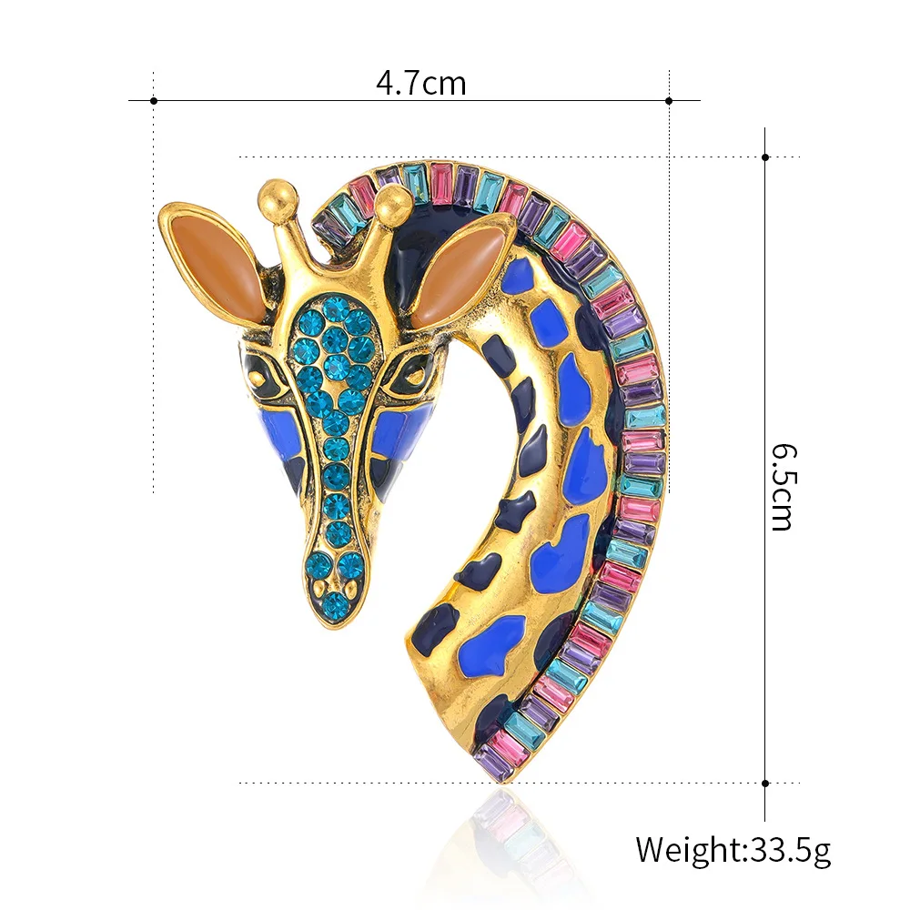 Giraffe Lapel Pin worn at an art event, adding charm to the outfit