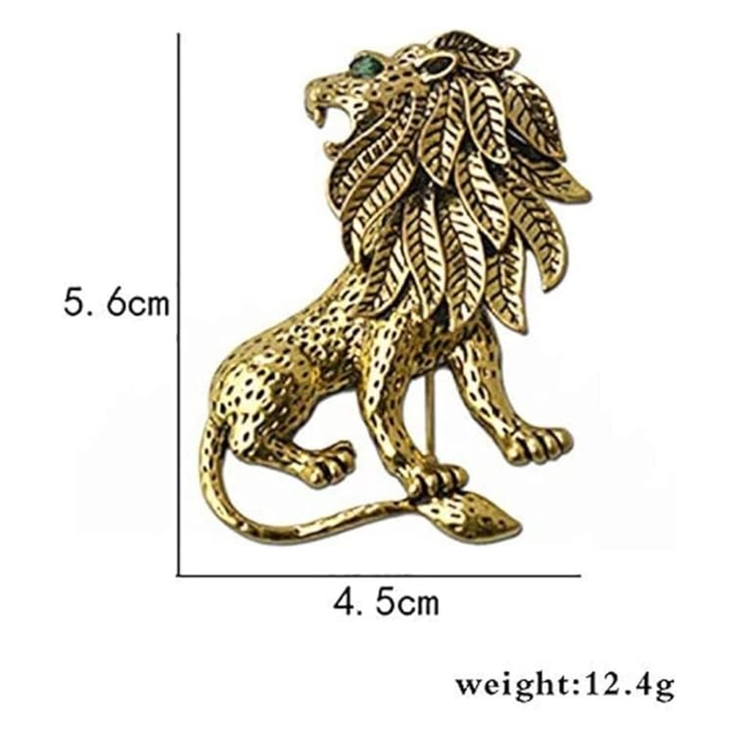 Close-up of a roaring lion lapel pin highlighting craftsmanship and style