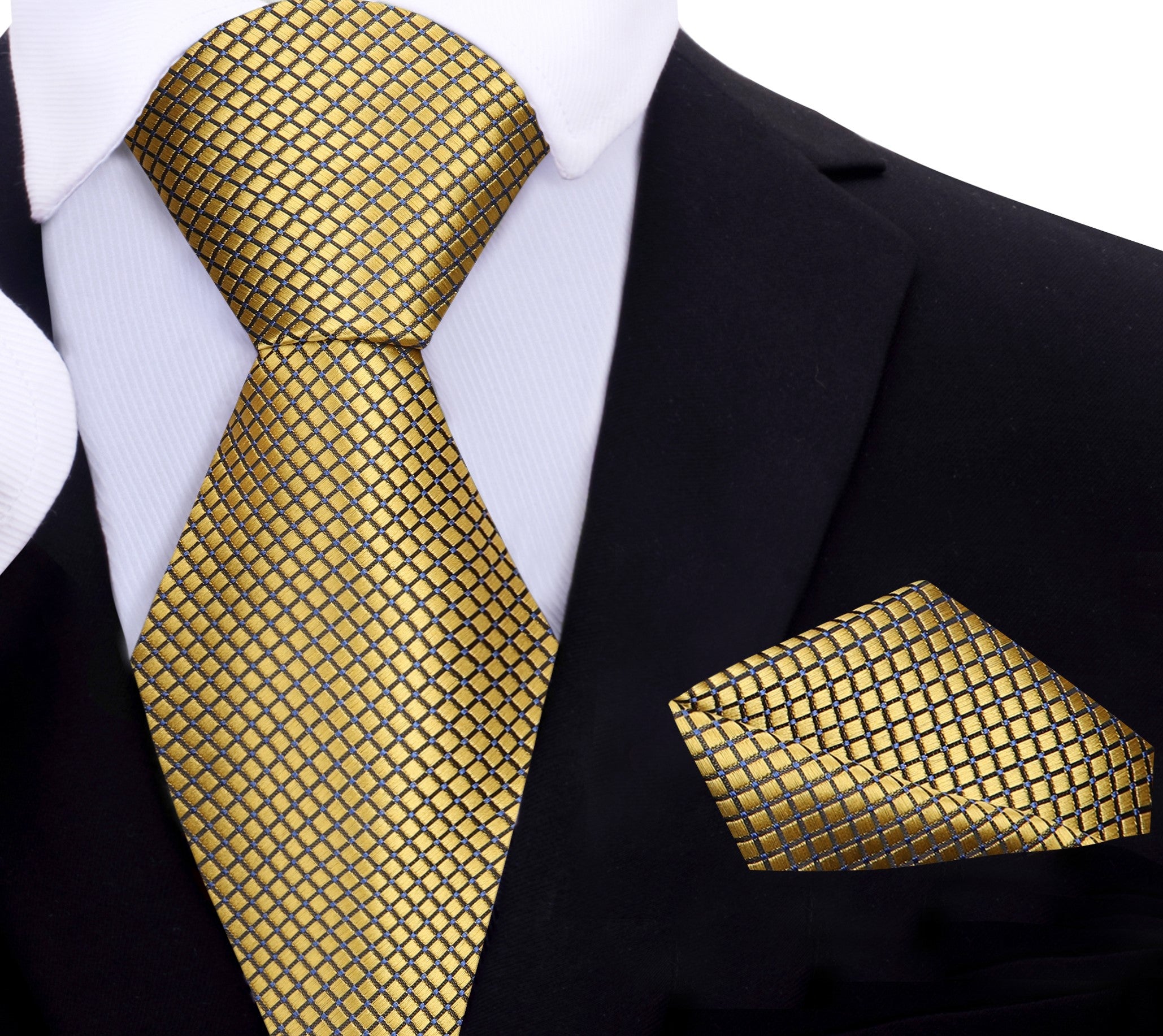 Man wearing a metallic geometric textured silk necktie at a wedding