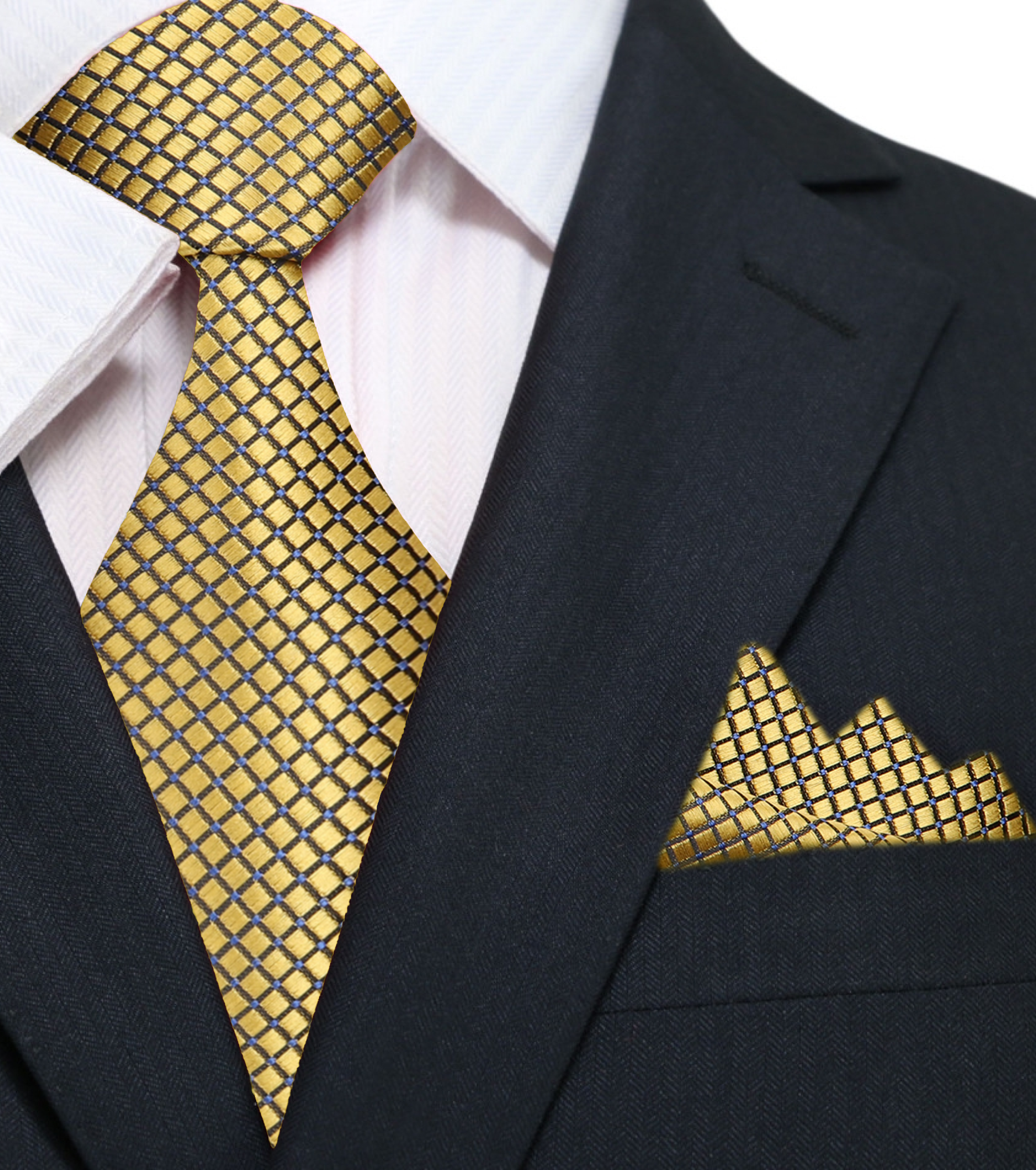 Elegant kids gold silk necktie displayed on a wooden table