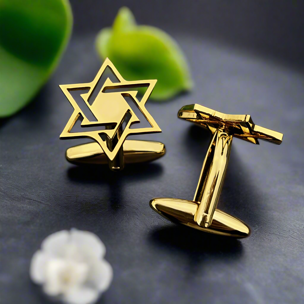 Mens cufflinks with faith symbol, ideal for weddings and formal occasions