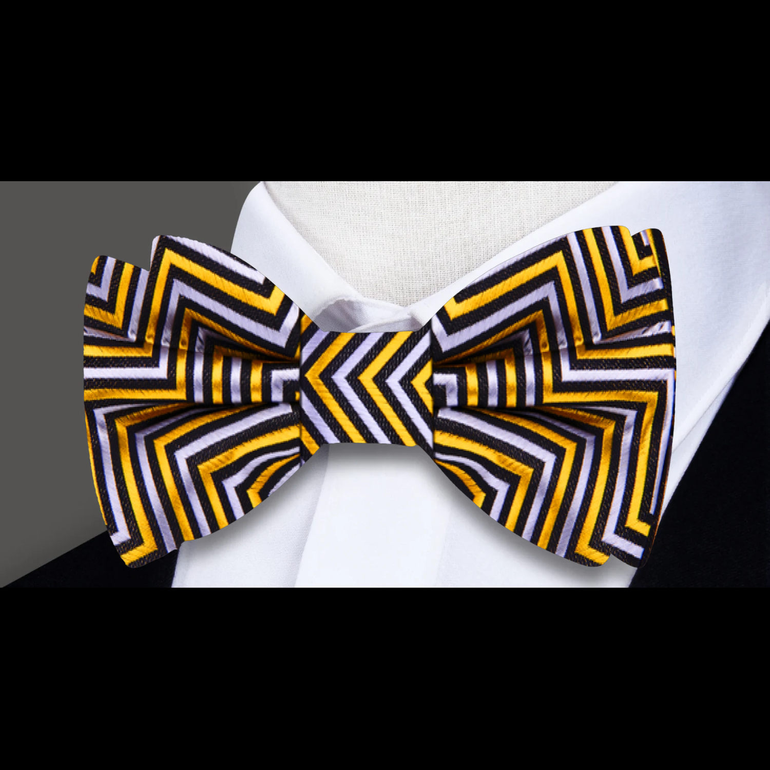Matching pocket square for a stylish silk bow tie, ideal for formal events