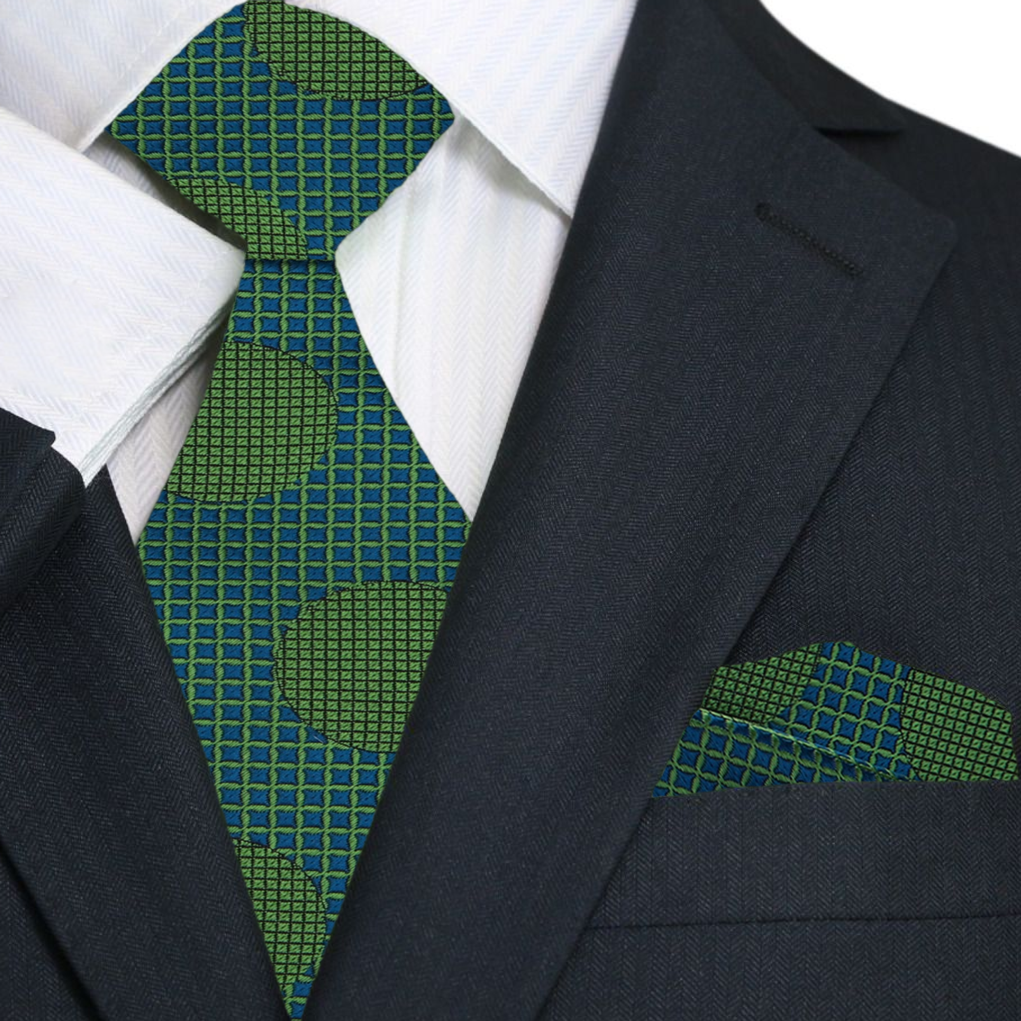 Man wearing a colorful polka dot tie at a wedding, displaying a stylish and confident look.