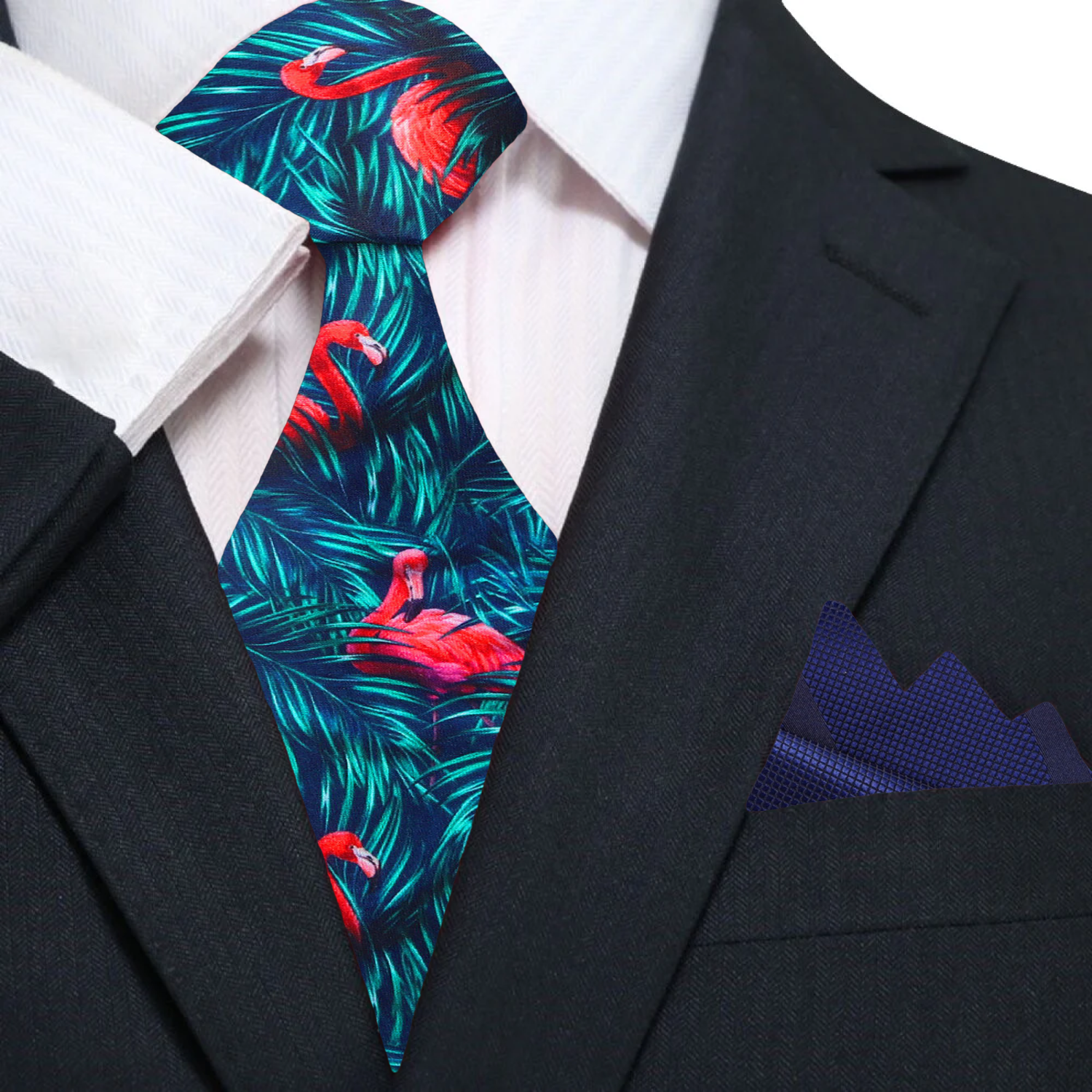 Fashionable mens silk necktie styled with summer outfit