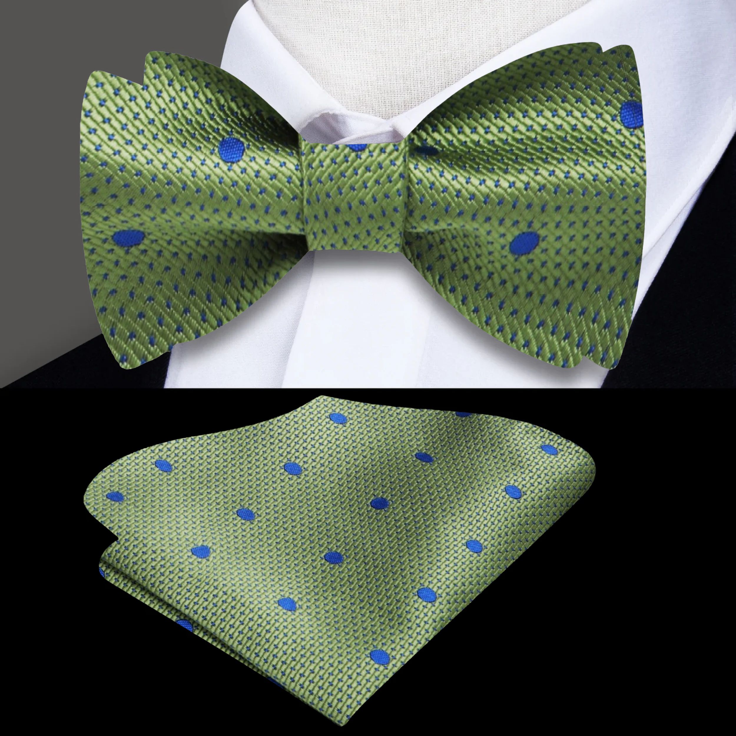 Men's silk polka dot bow tie in grey for weddings and formal events