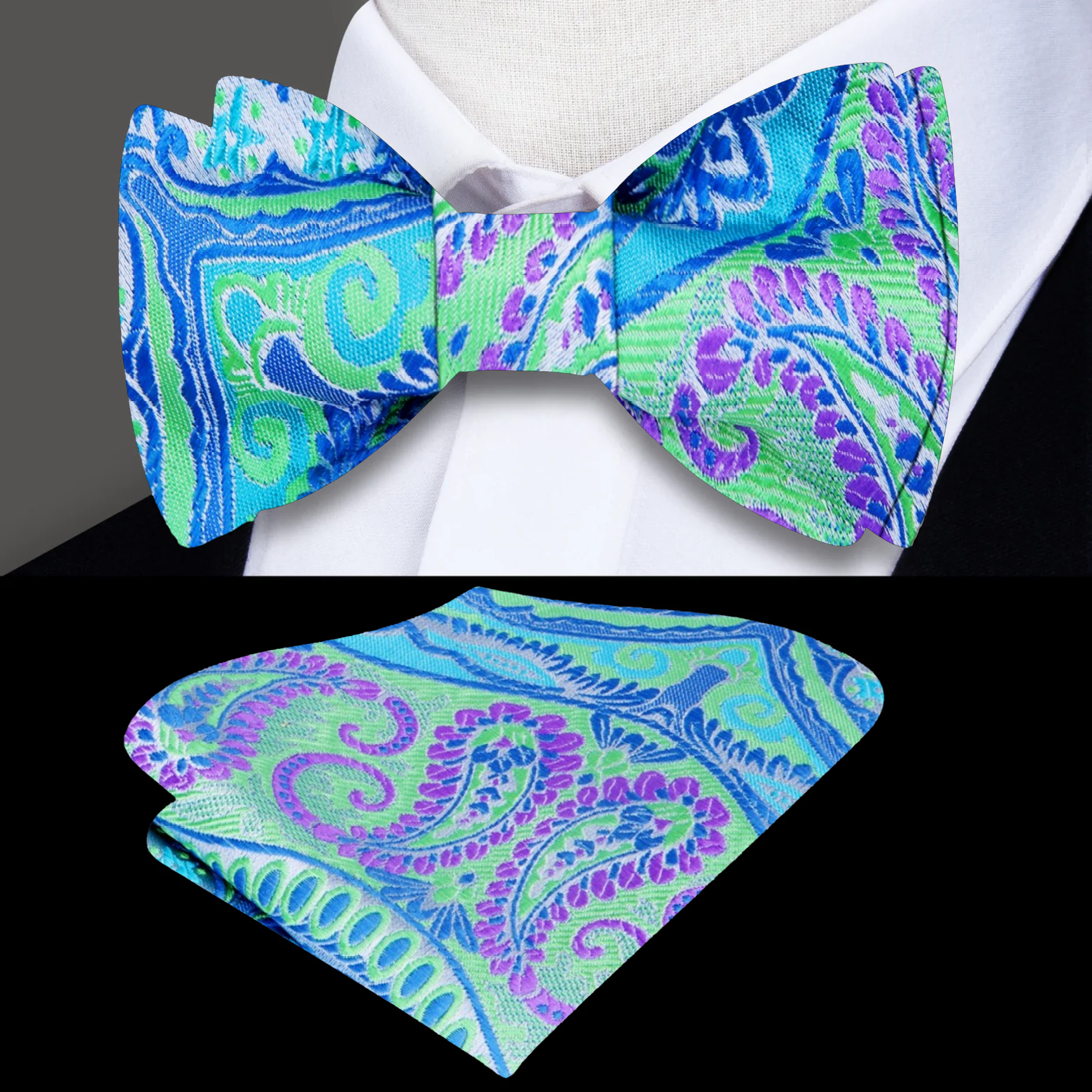 Men wearing a self tie bow tie at a gala dinner