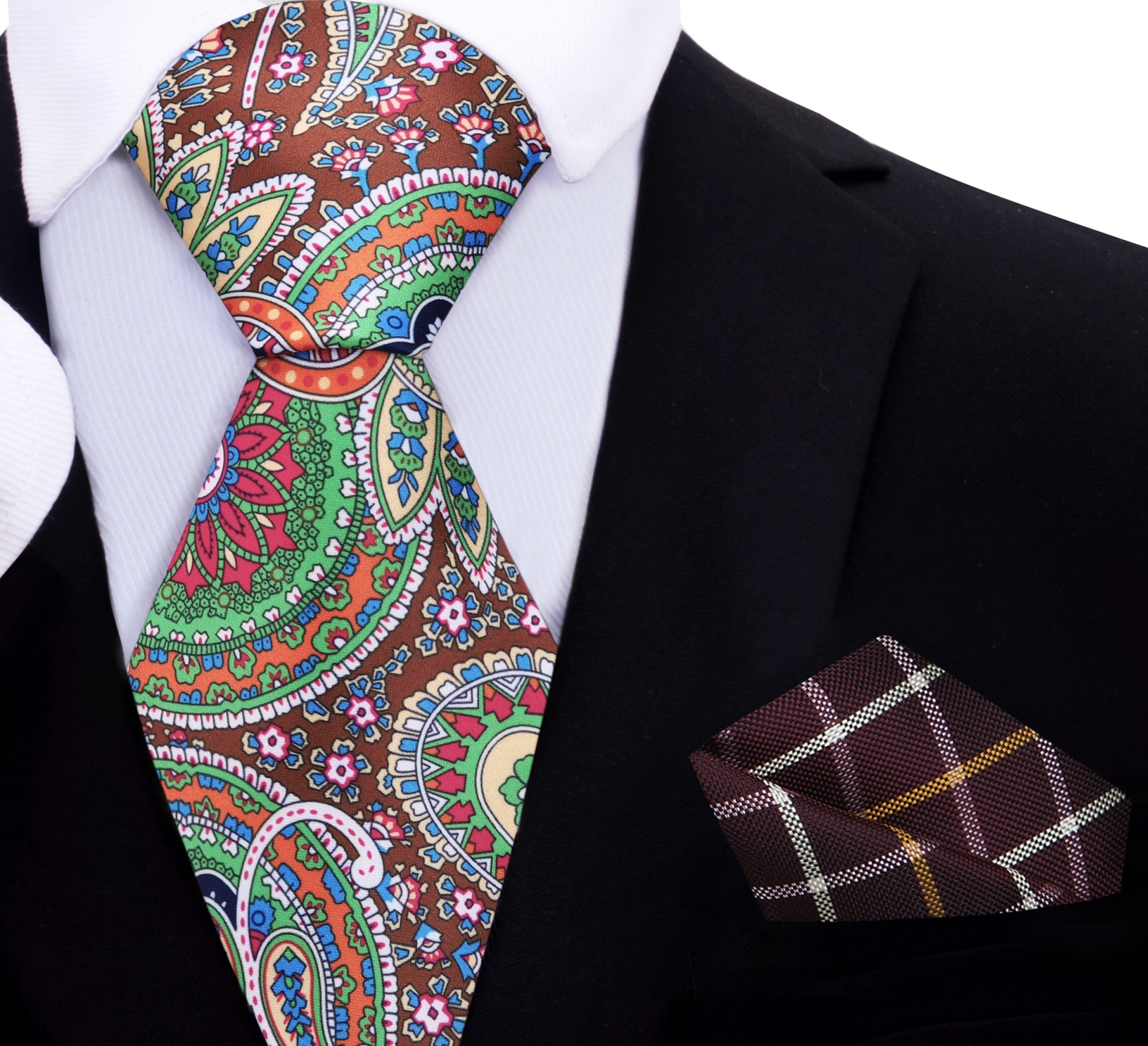 Elegant colorful paisley tie for business or wedding attire