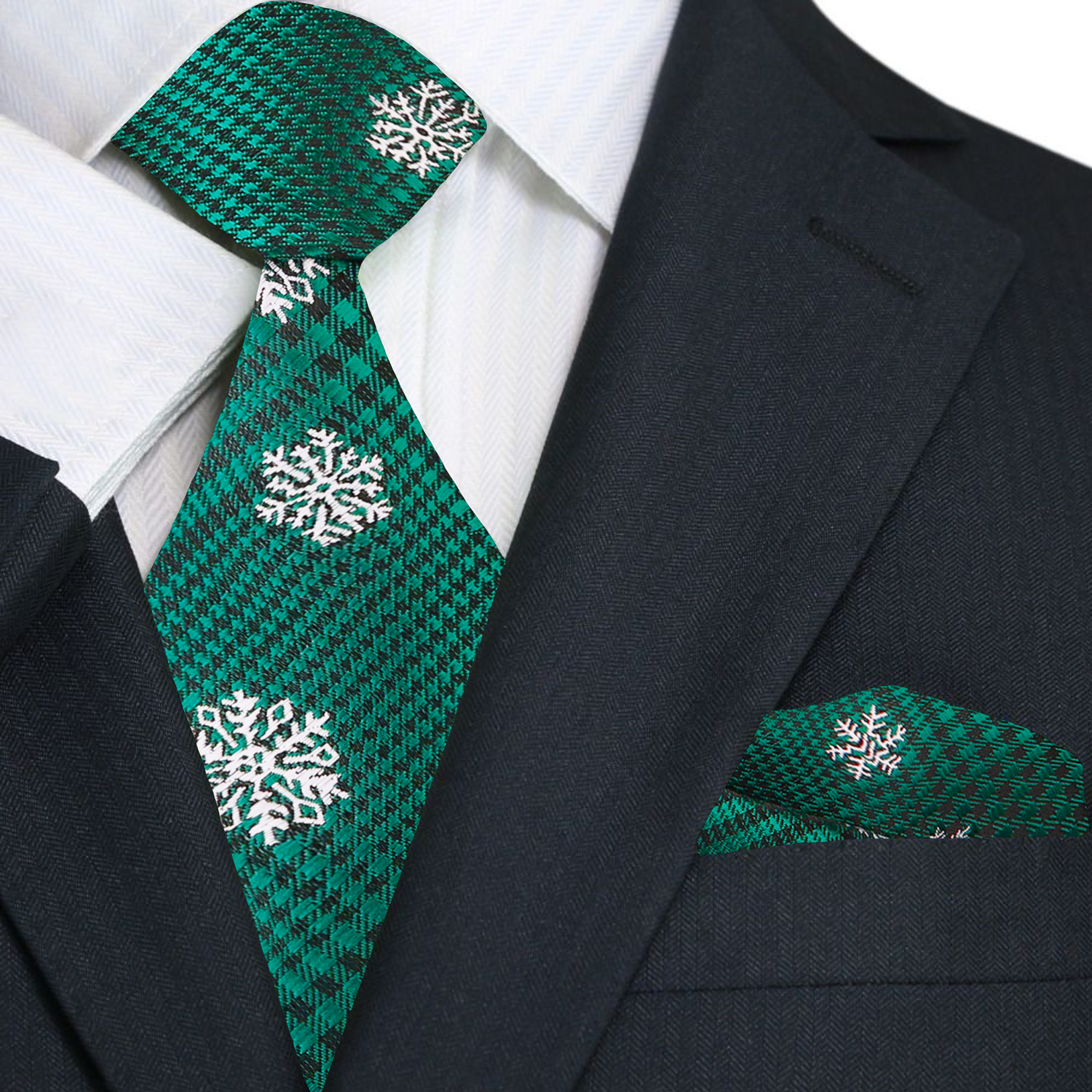 Man wearing festive necktie and red shirt at office holiday party