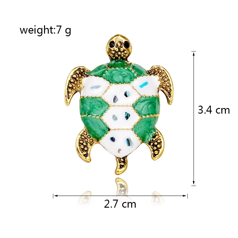 Eco-friendly sea turtle lapel pin on a navy suit lapel