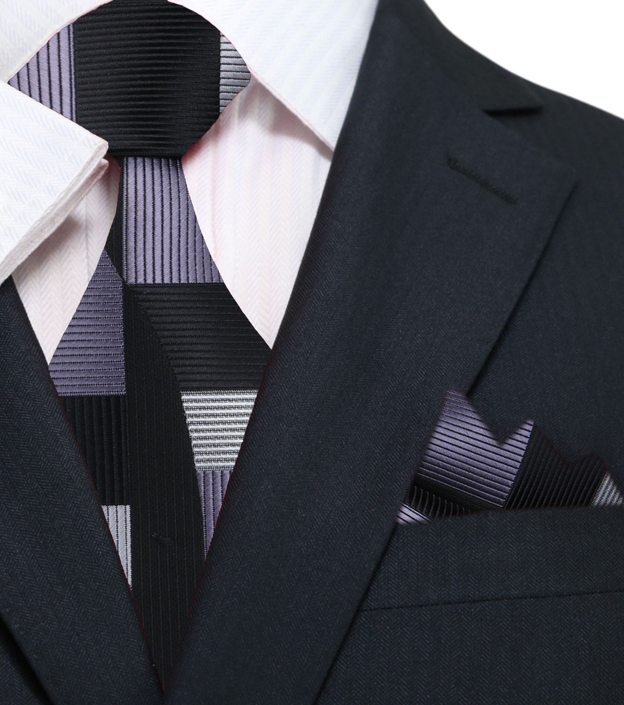 Close-up of a modern abstract pattern silk tie in vibrant colors