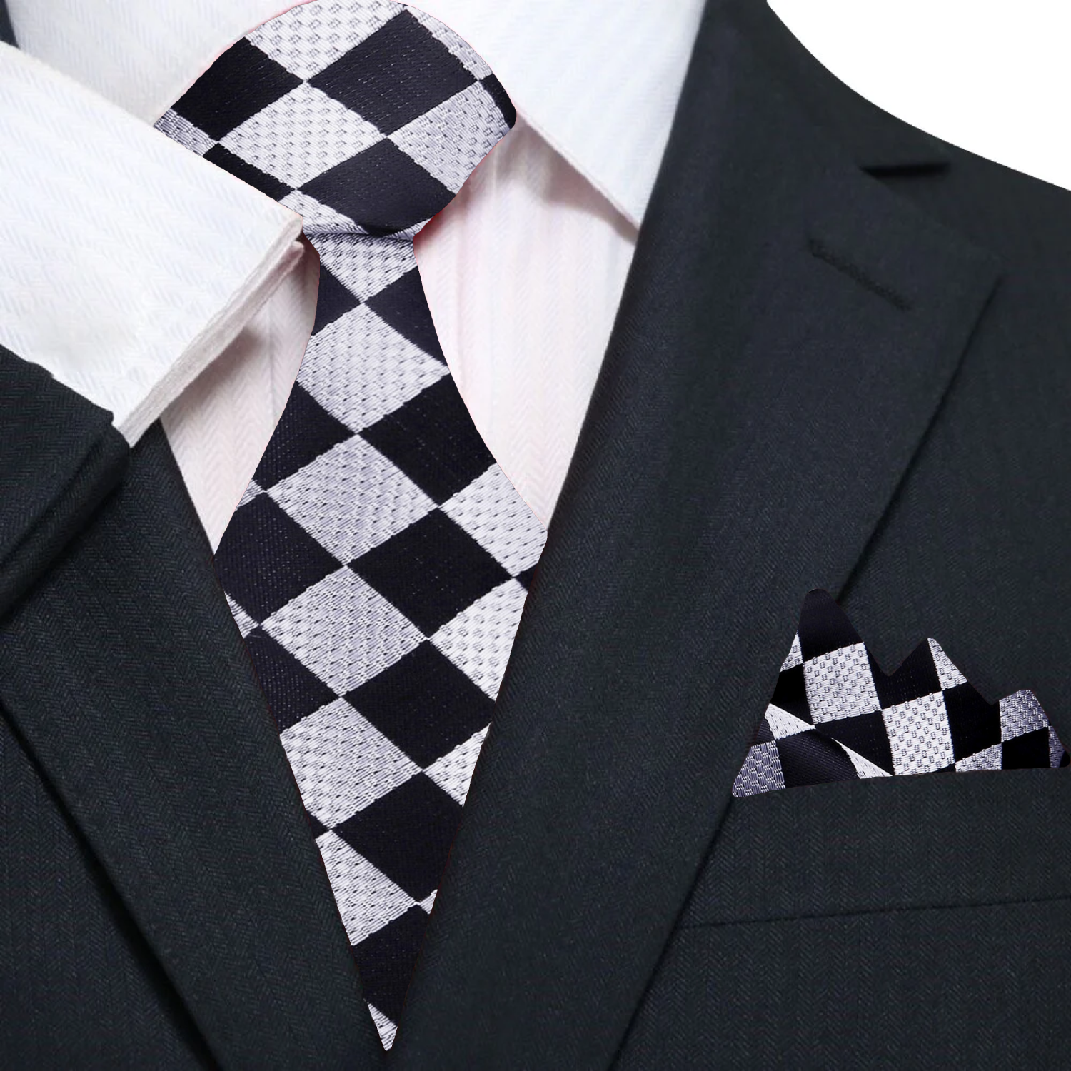 Stylish necktie for corporate events, showcasing a modern geometric diamond design