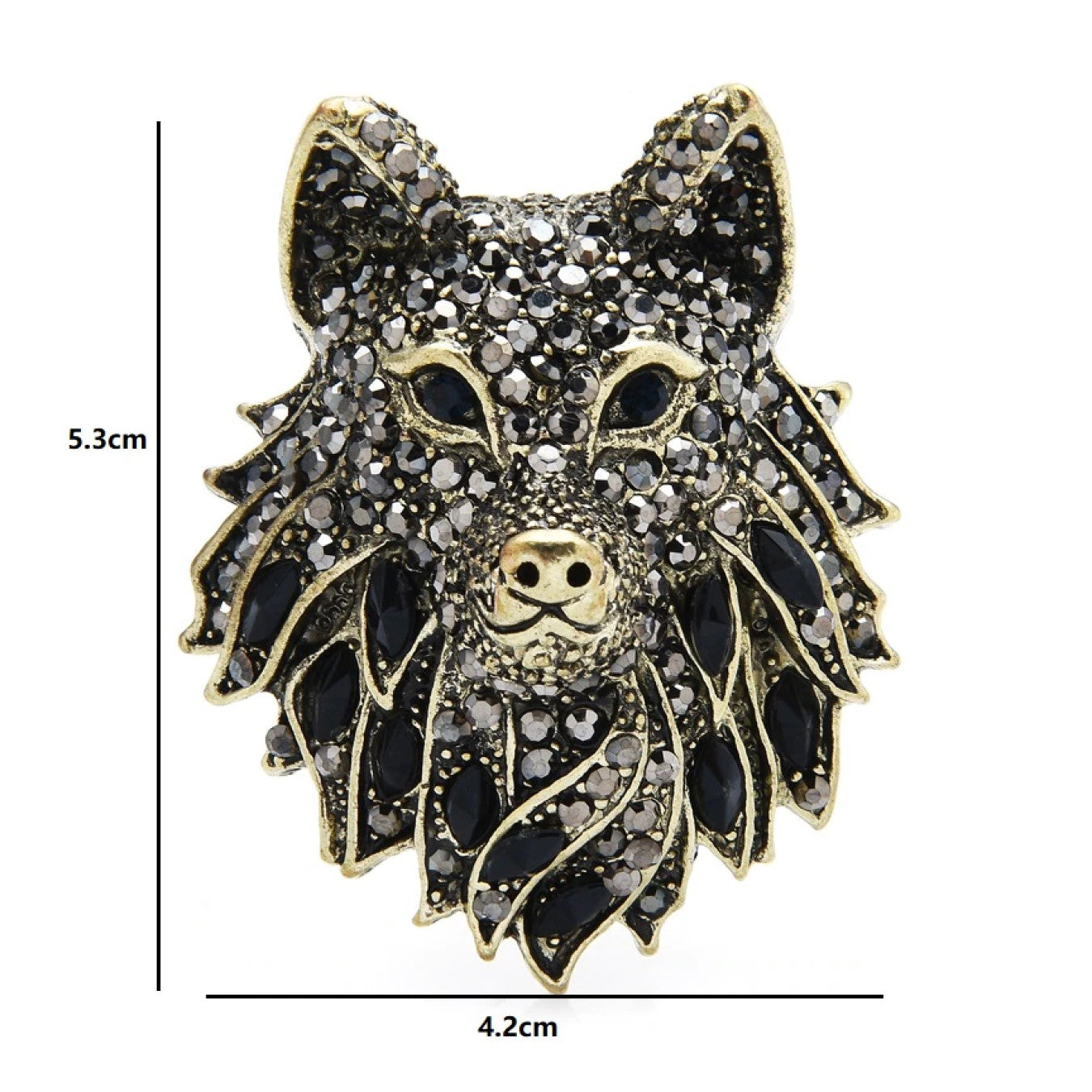 Stylish blue wolf lapel pin worn on a formal dress shirt for men