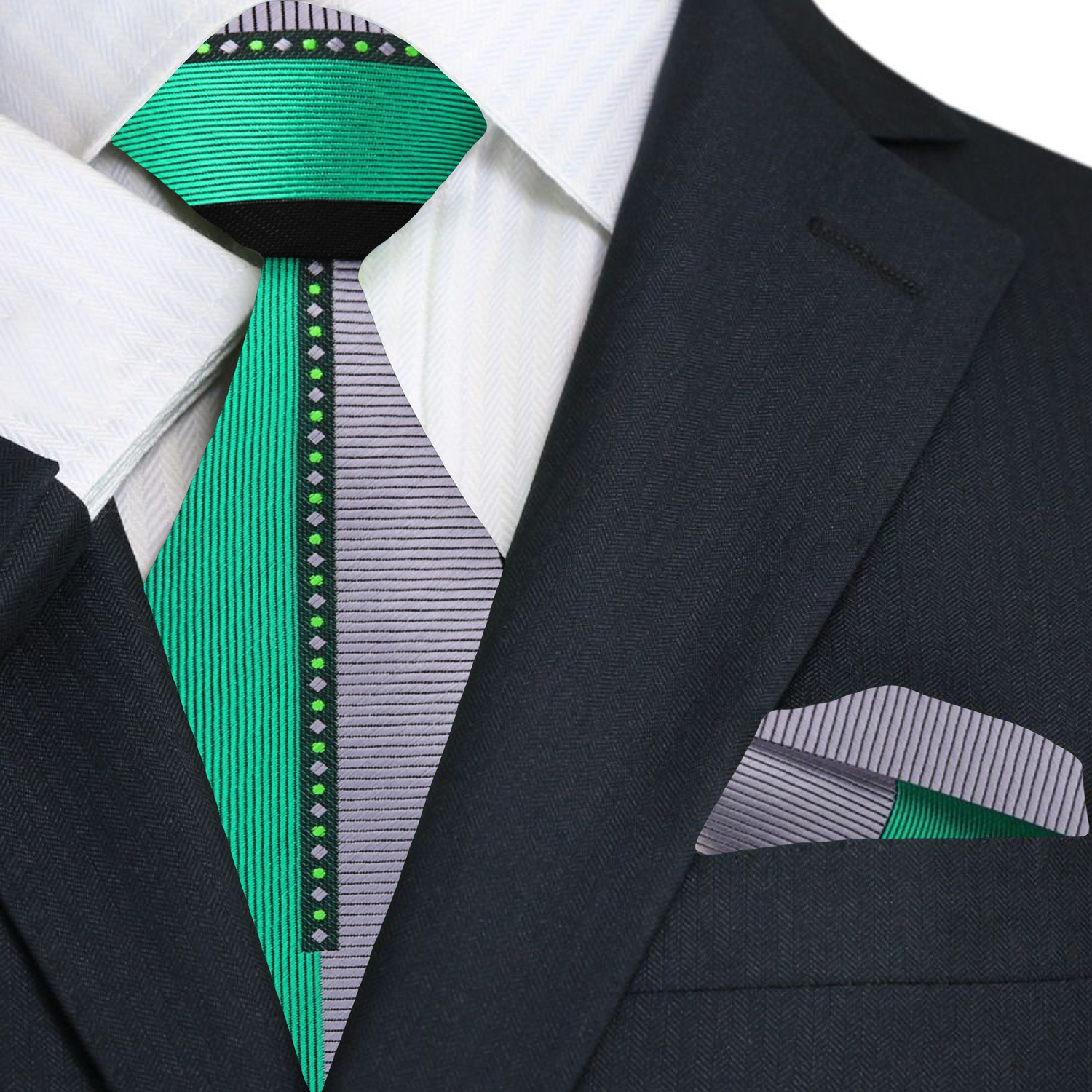 Close-up of the textured silk fabric of the necktie