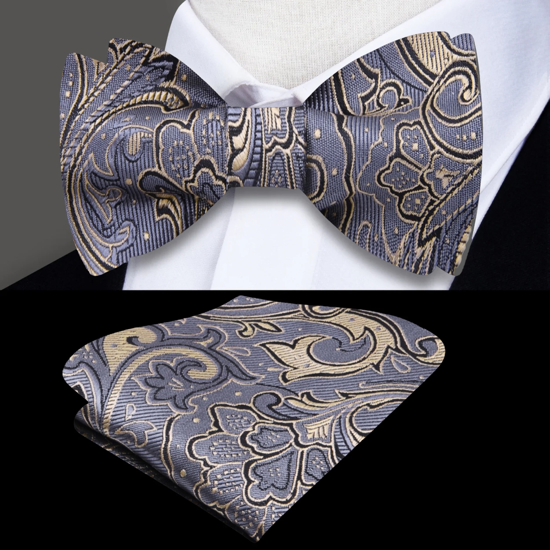 Elegant bow tie worn with a white dress shirt for a wedding