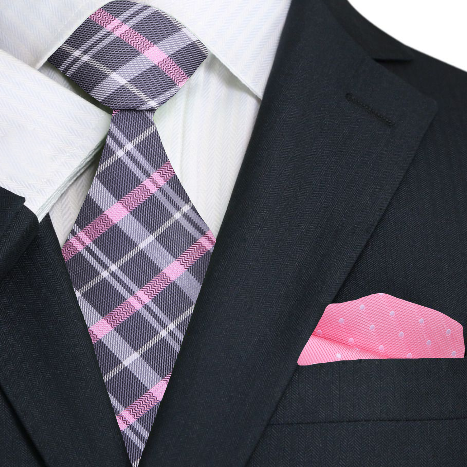 Elegant silk plaid necktie in traditional width, perfect for formal events