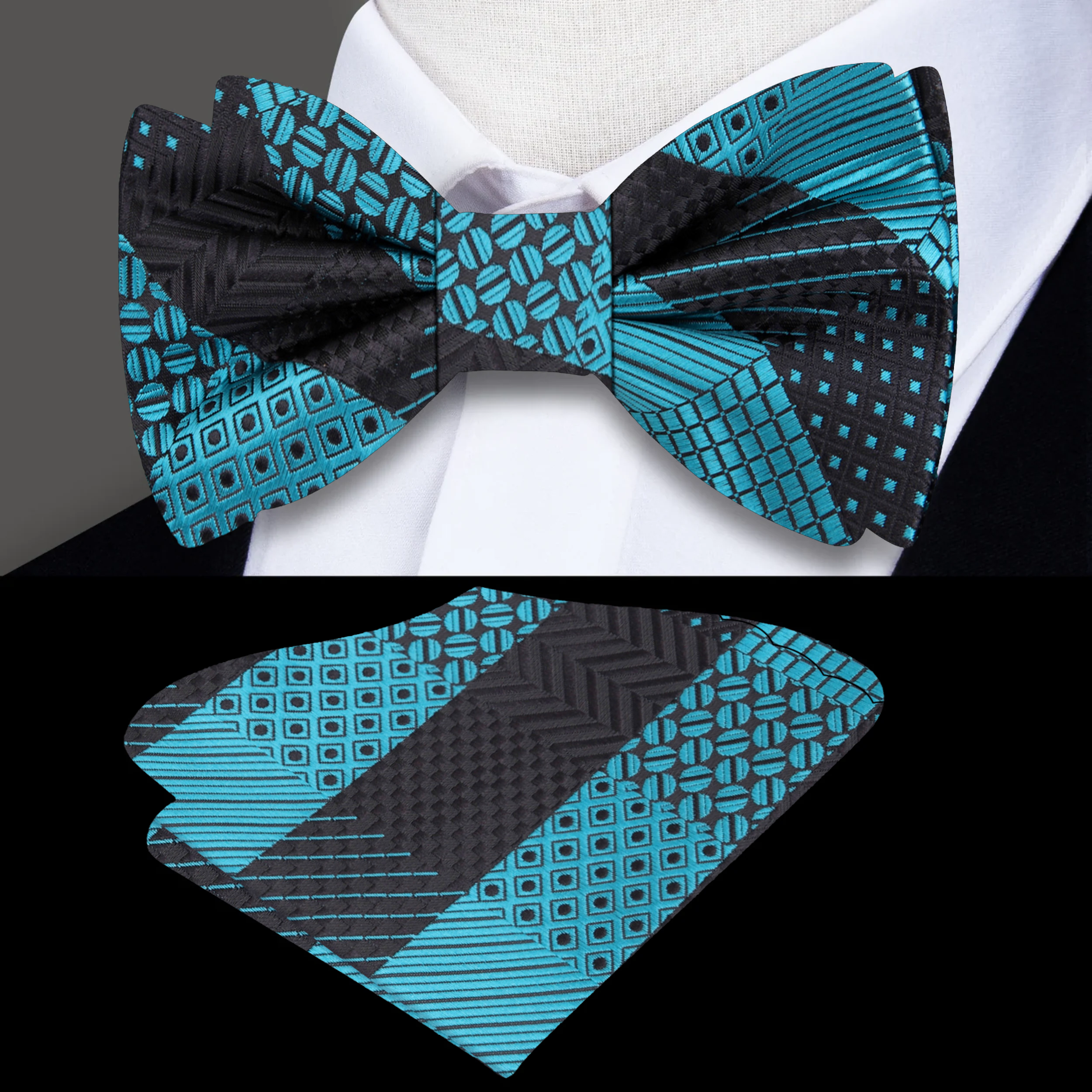 Wearing a pre-tied silk bow tie with a formal suit for a wedding