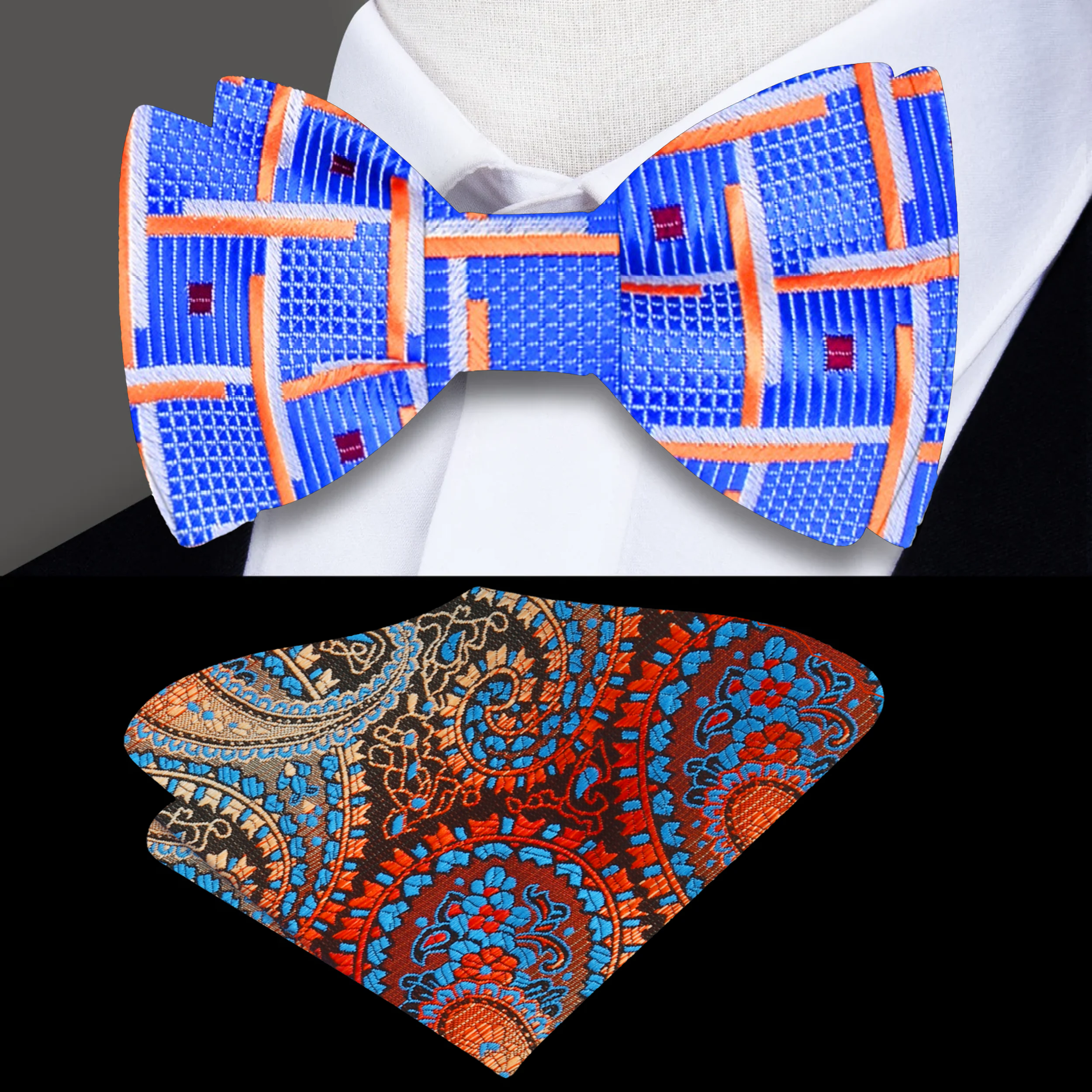Man adjusting self-tie silk bow tie for formal occasion