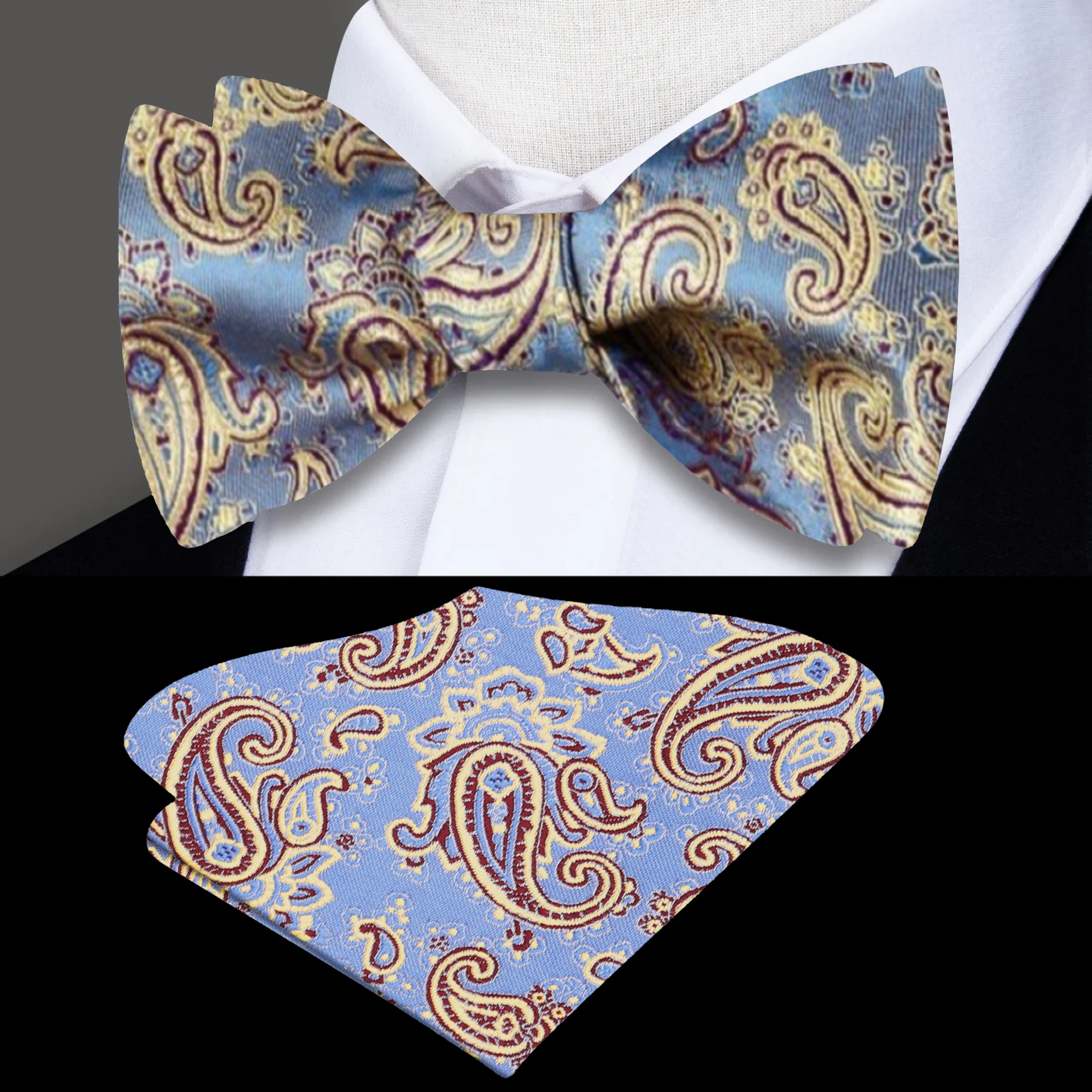 Collection of unique paisley bow ties in various colors, ideal for creative events.