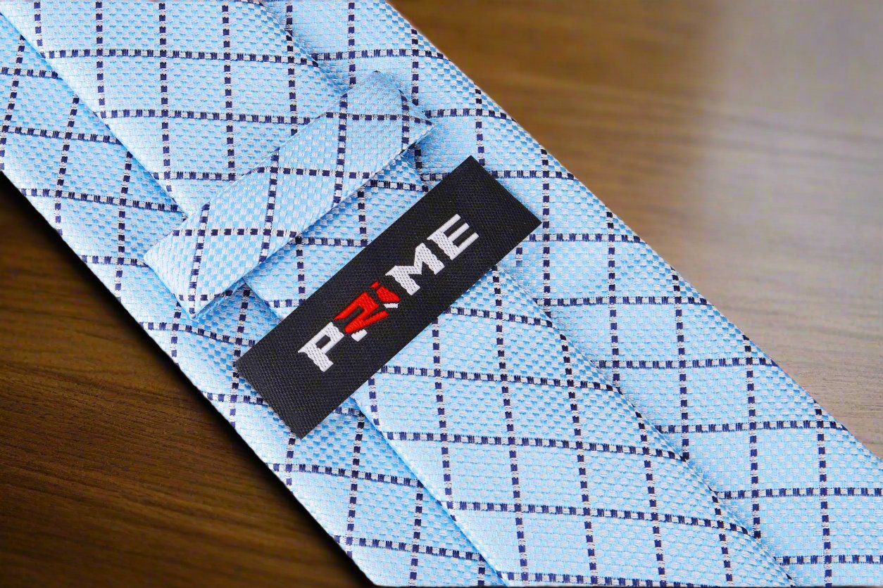 Fashionable mens plaid tie with matching pocket square for formal occasions