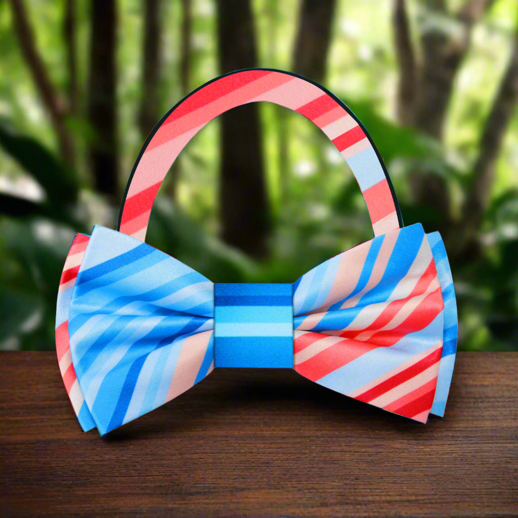 Elegant gradient silk bow tie styled with a formal shirt and suit