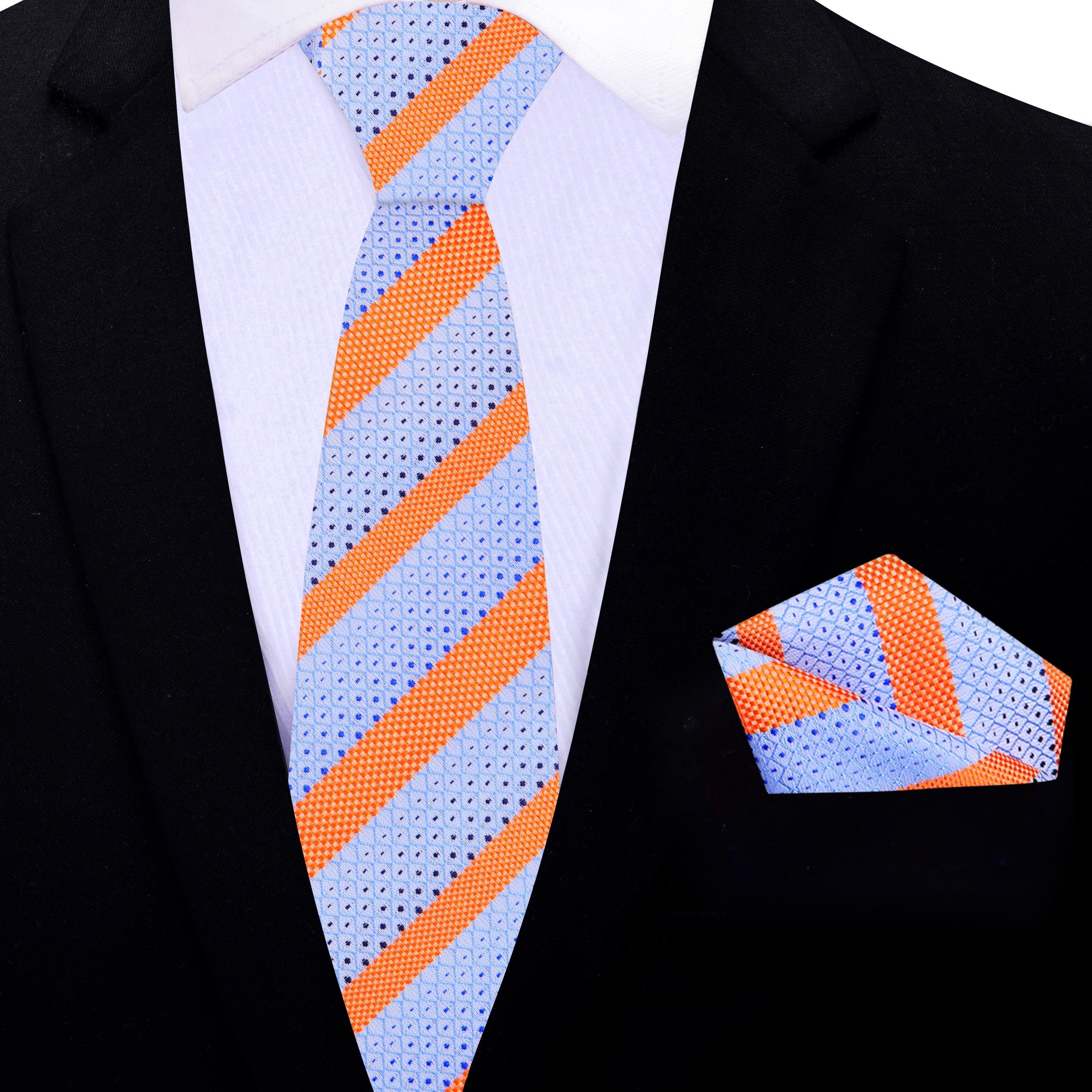 Fashionable mens striped tie with business shirt for office wear
