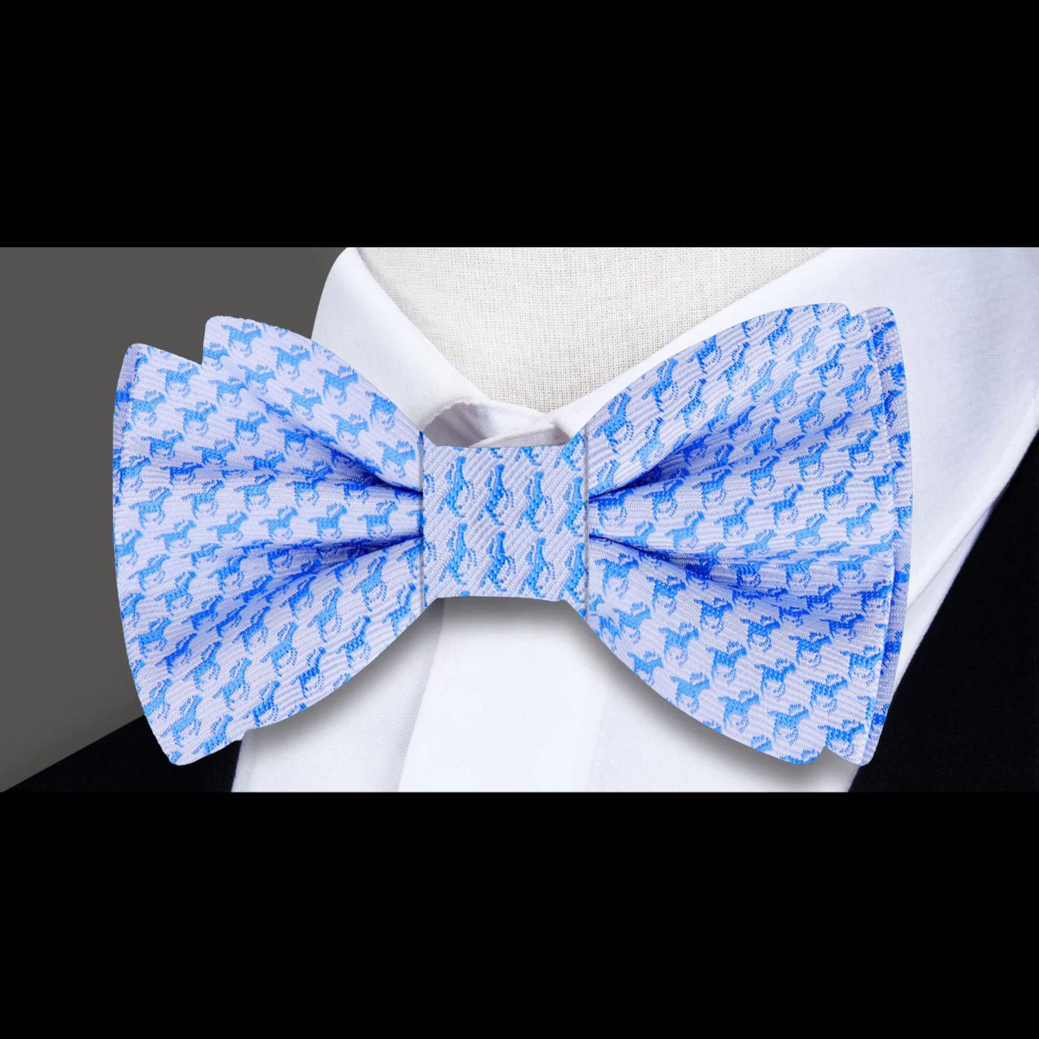 Fashionable blue and red race horse bow tie for parties and horse racing events