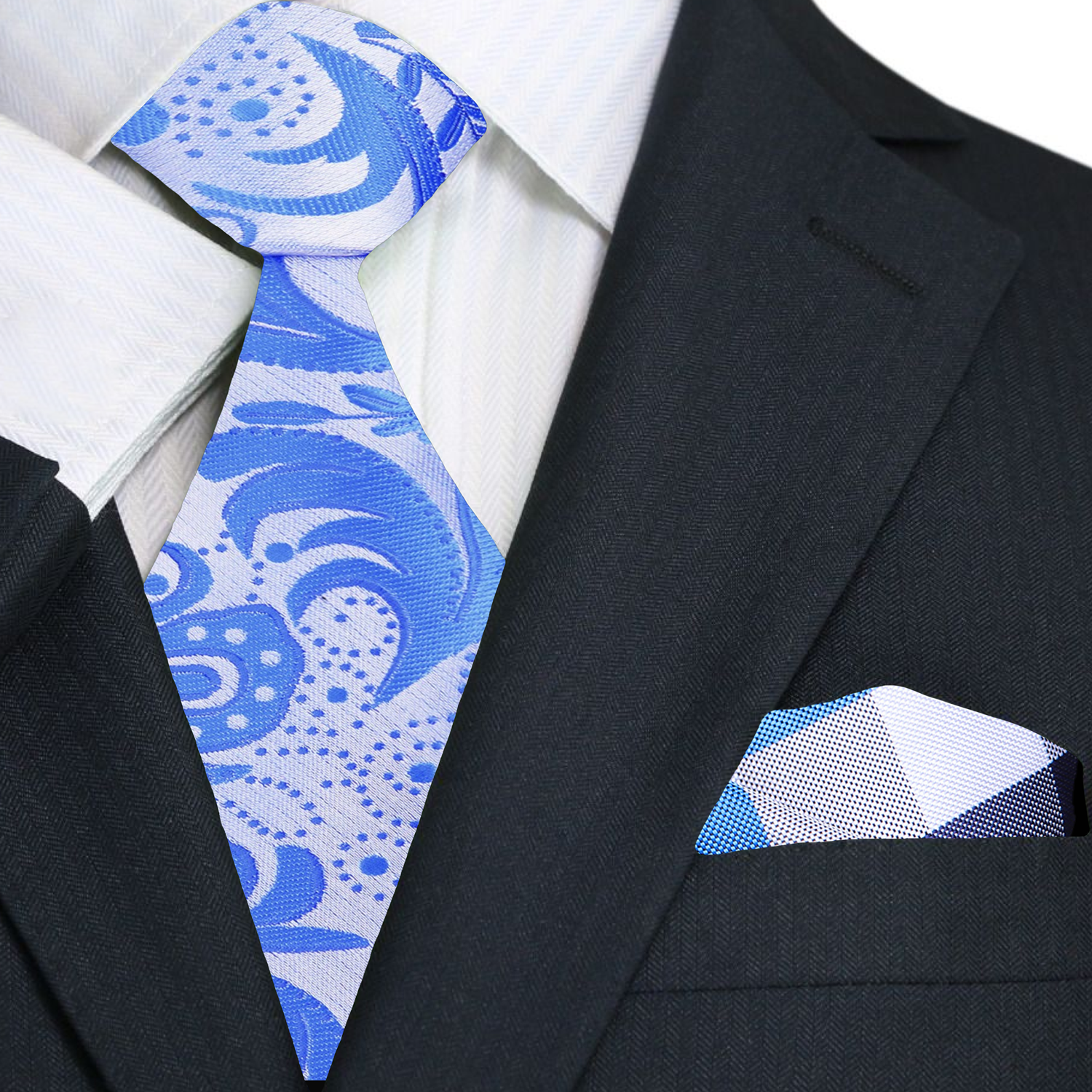 Model wearing the silk tie with a white dress shirt for a wedding or business meeting