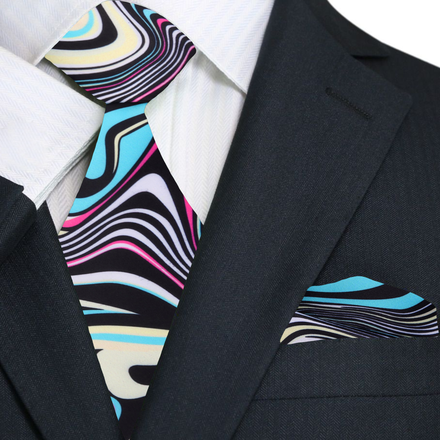 Man wearing colorful necktie at a wedding reception