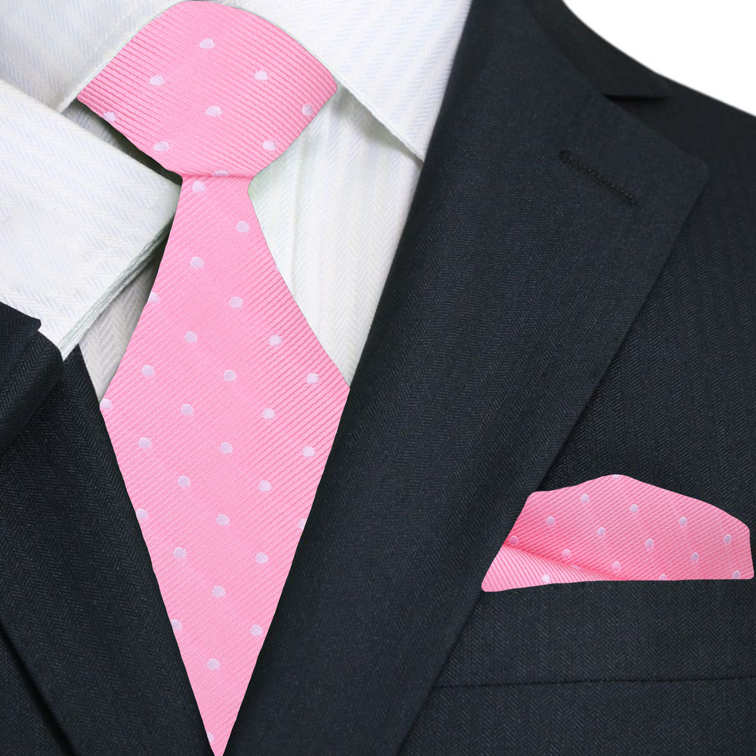 Light pink necktie styled with white dress shirt and charcoal suit for business meetings