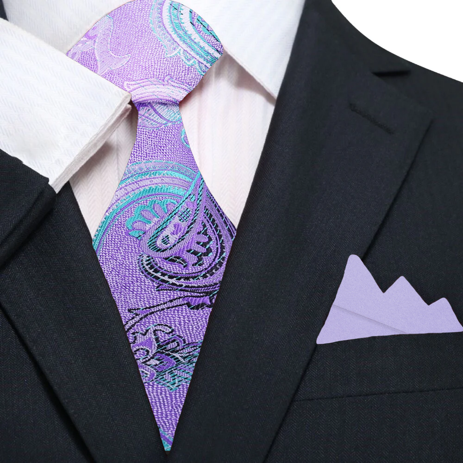 Elegant paisley ties for parties displayed with a classic dress shirt