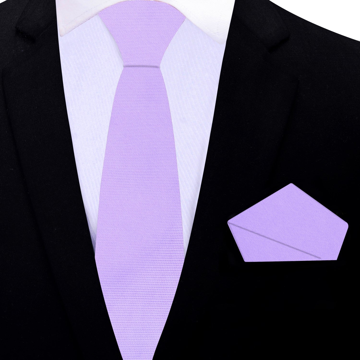 The solid purple tie elegantly draped over a charcoal grey suit jacket, perfect for formal occasions.