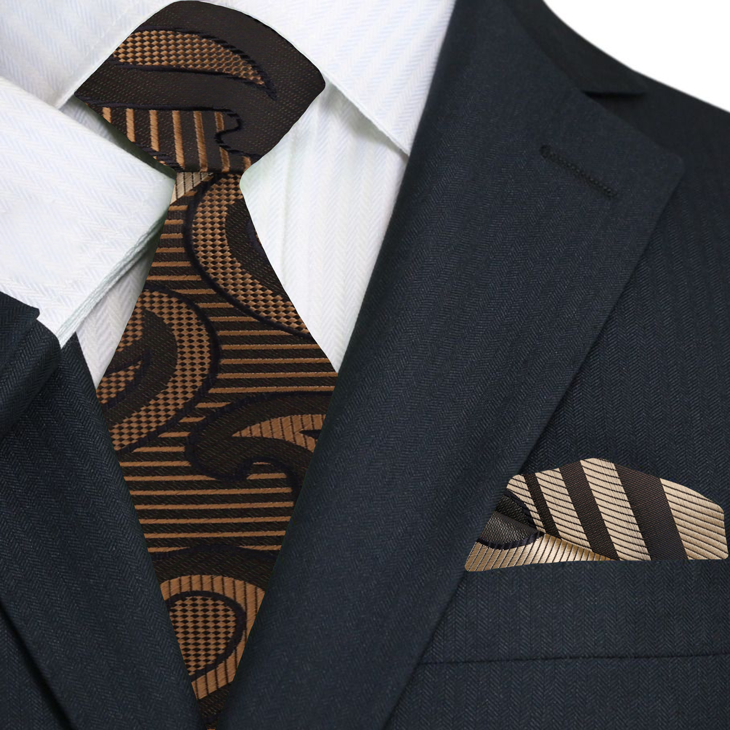 Elegant paisley silk tie in blue and black for weddings and formal events
