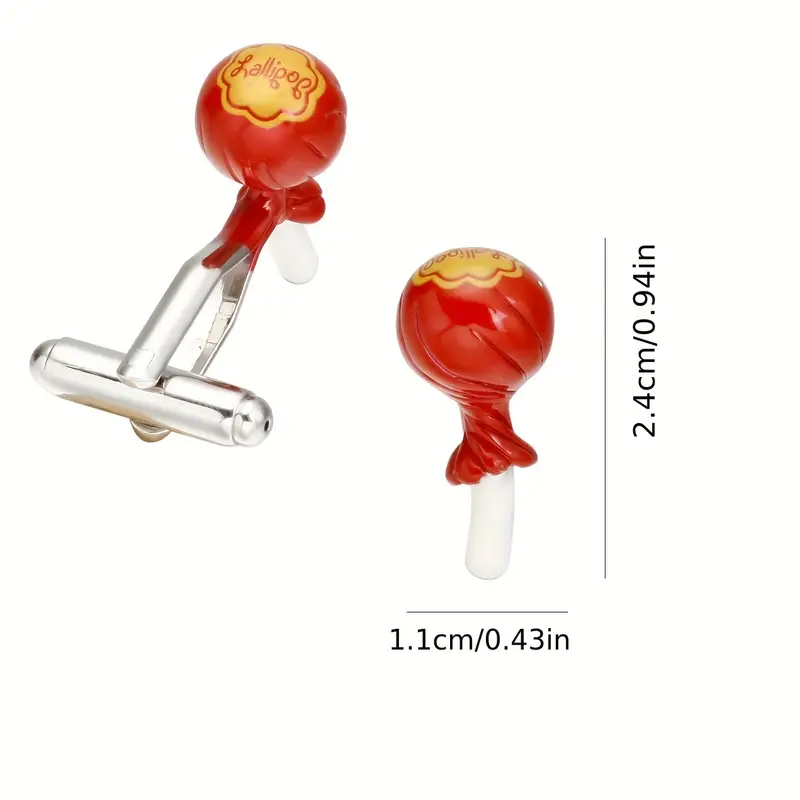 Lollipop cufflinks displayed elegantly on a formal shirt, highlighting their playful touch.