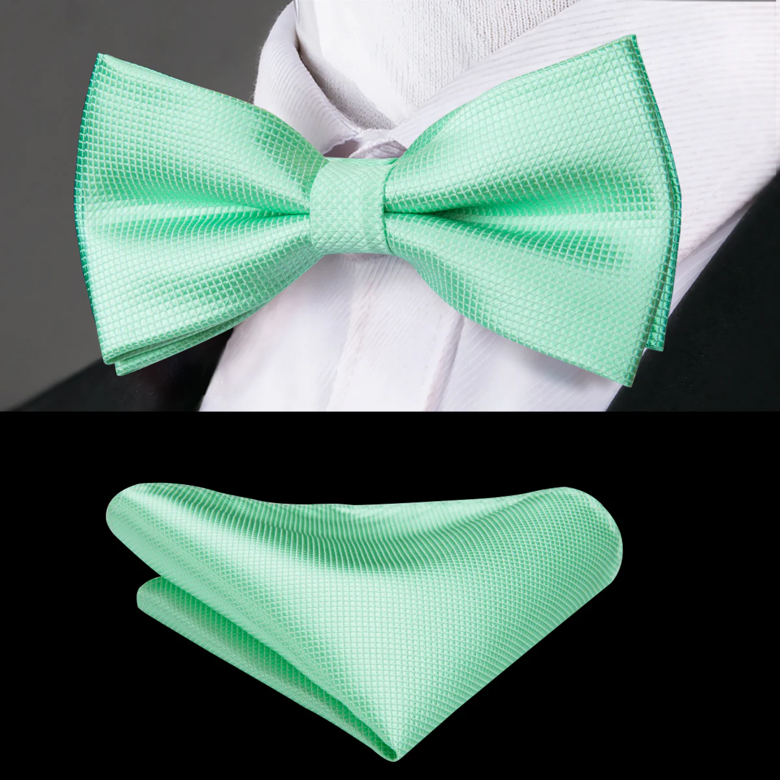 Elegant burgundy solid color bow tie paired with a crisp white shirt.