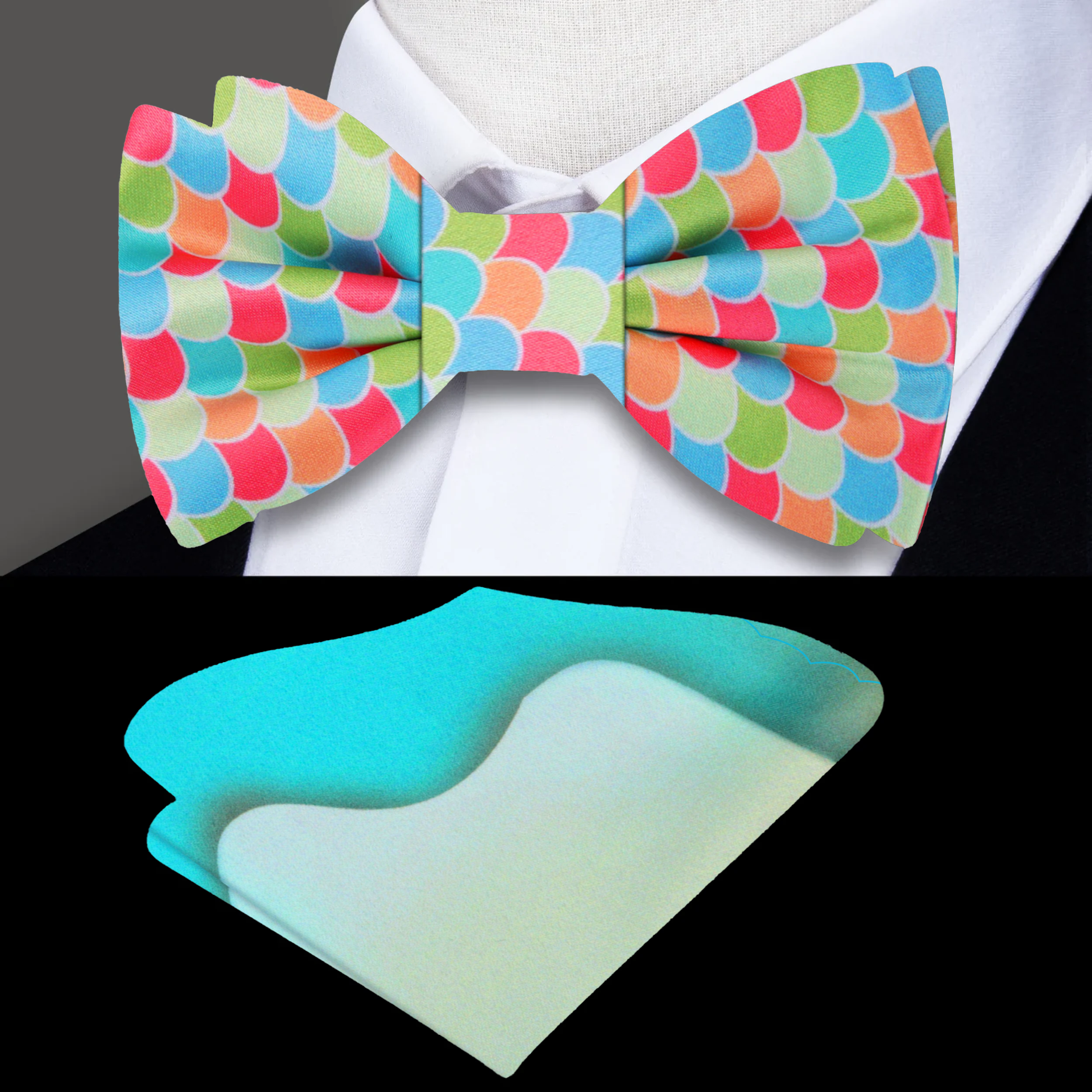 Vibrant Easter eggs silk bow tie with colorful jelly beans pattern for spring events