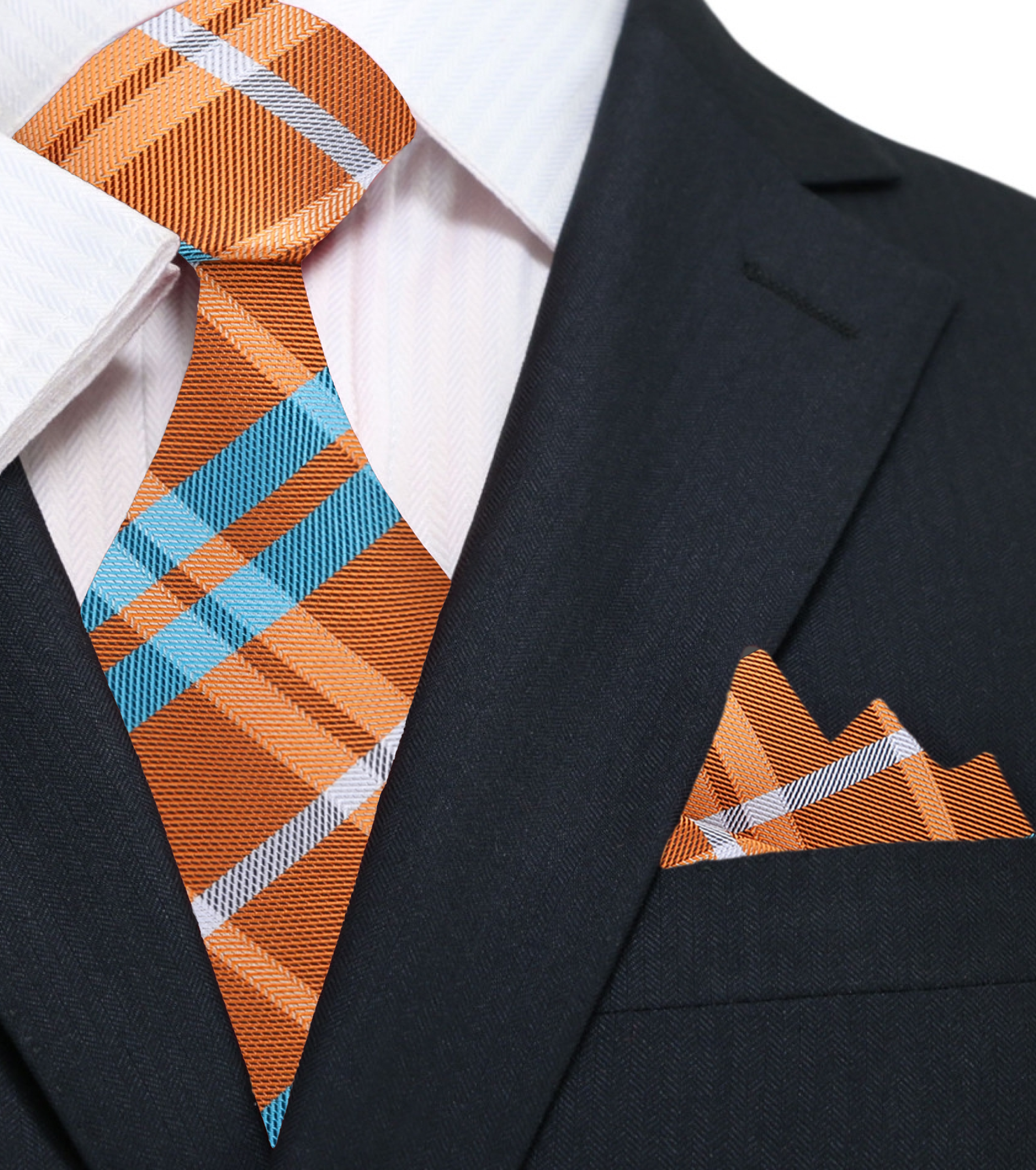 Giza silk tie paired with a navy suit and white dress shirt for wedding attire