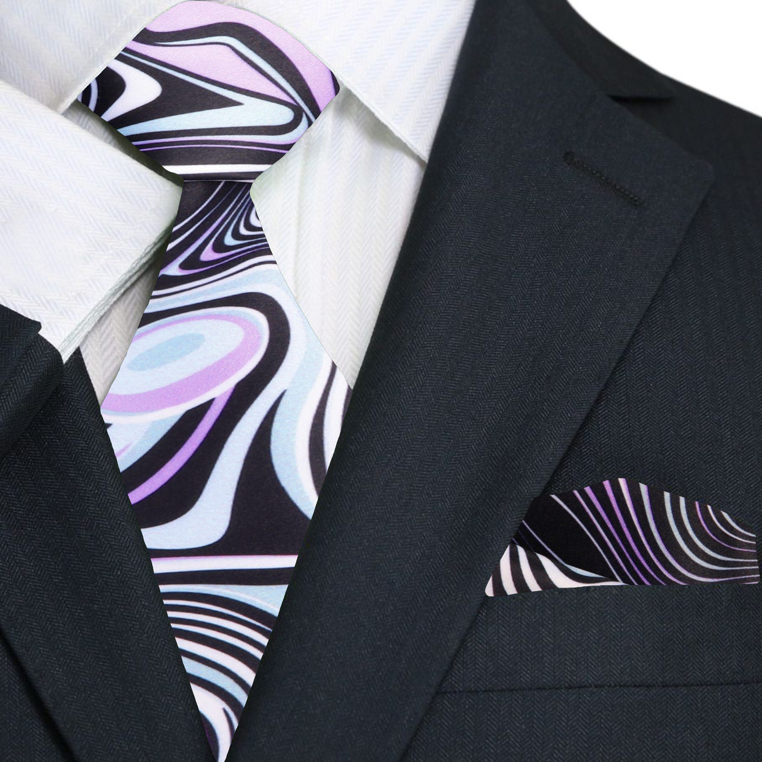 Silk necktie styled with dress shirt for evening dinner or wedding guest attire
