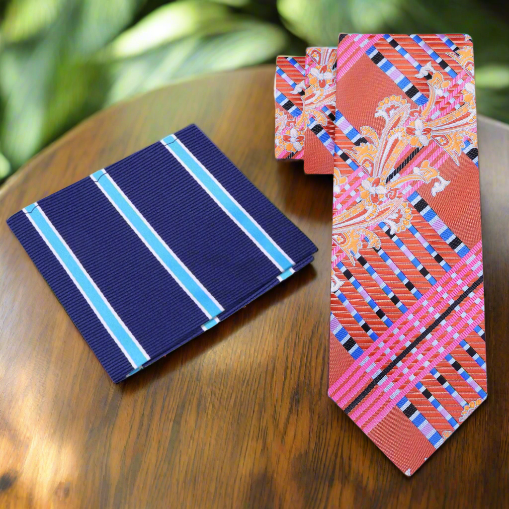 Stylish paisley tie paired with a white dress shirt for a formal event