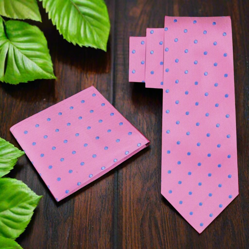Flat lay of vibrant polka dot ties in various colors, highlighting their style and versatility.