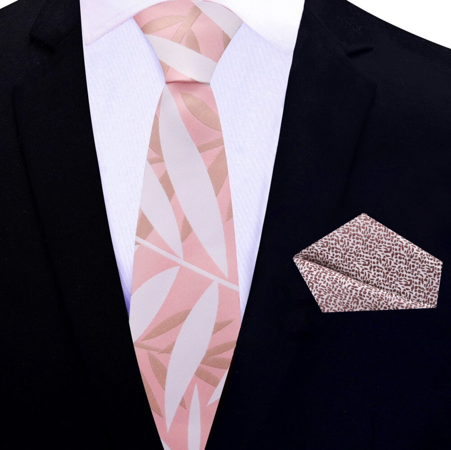 Seychelles silk tie paired with a brown suit, perfect for autumn events.
