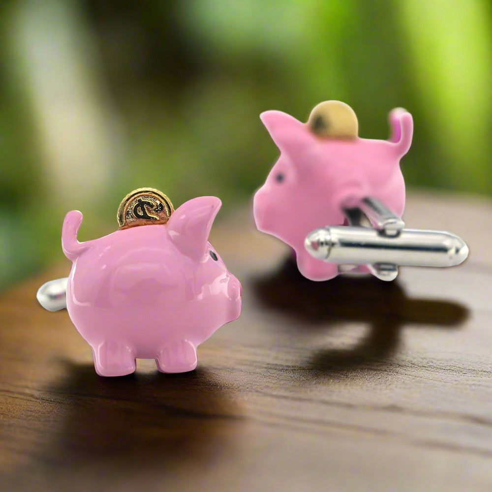 Styled shot of cufflinks on light pink dress shirt — perfect for quirky dress cufflinks for casual events