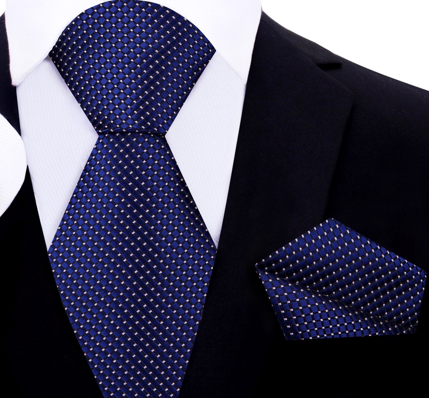 Close-up of metallic geometric silk necktie showcasing intricate pattern and sheen