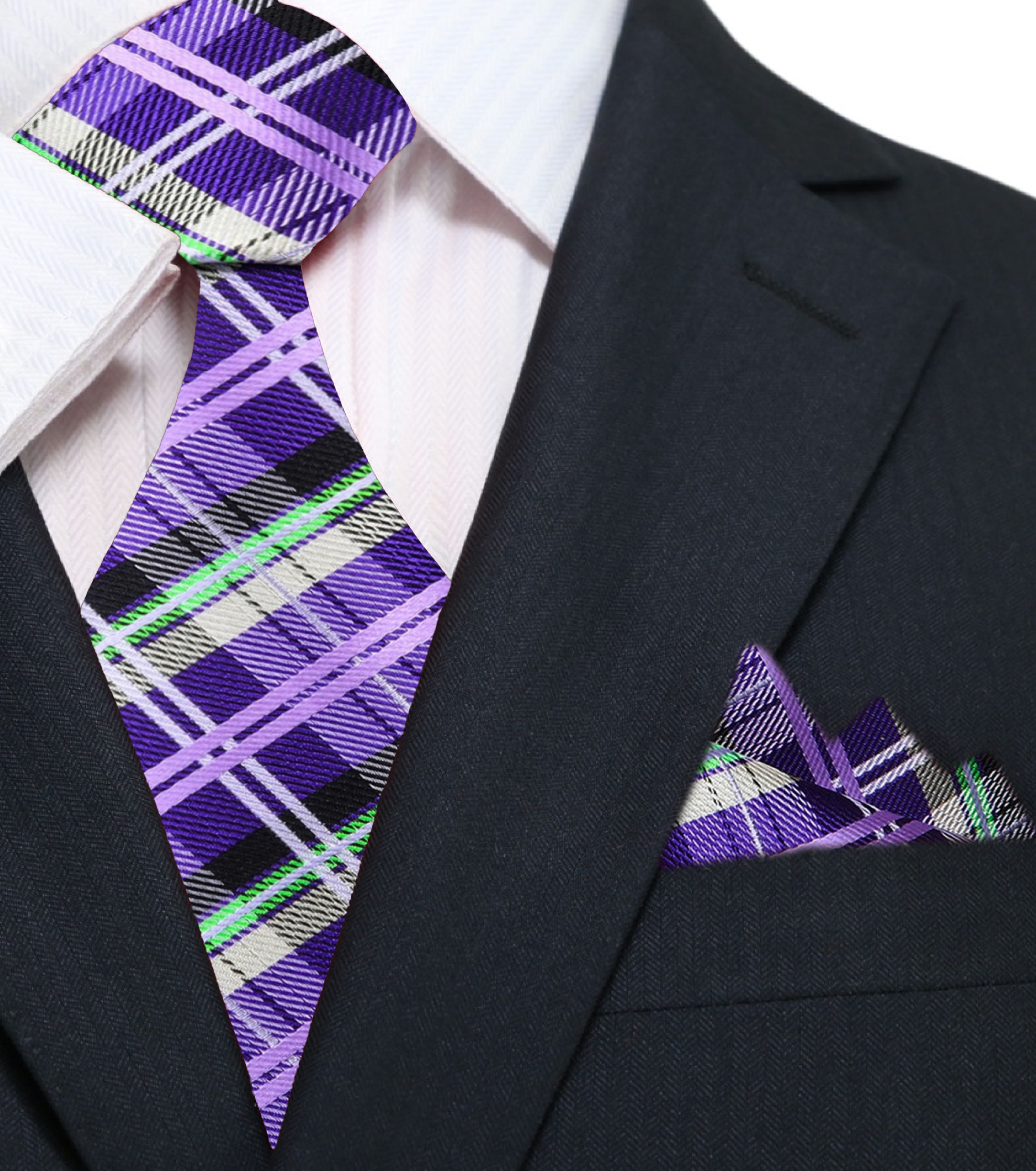 Elegant silk plaid necktie for business and social occasions