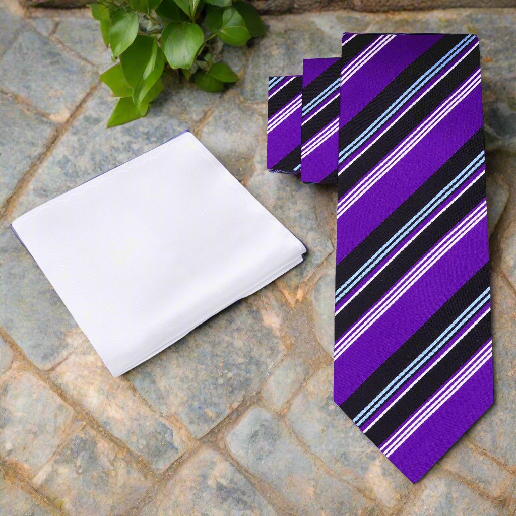 Close-up of colorful striped silk tie for men’s fashion and formal wear